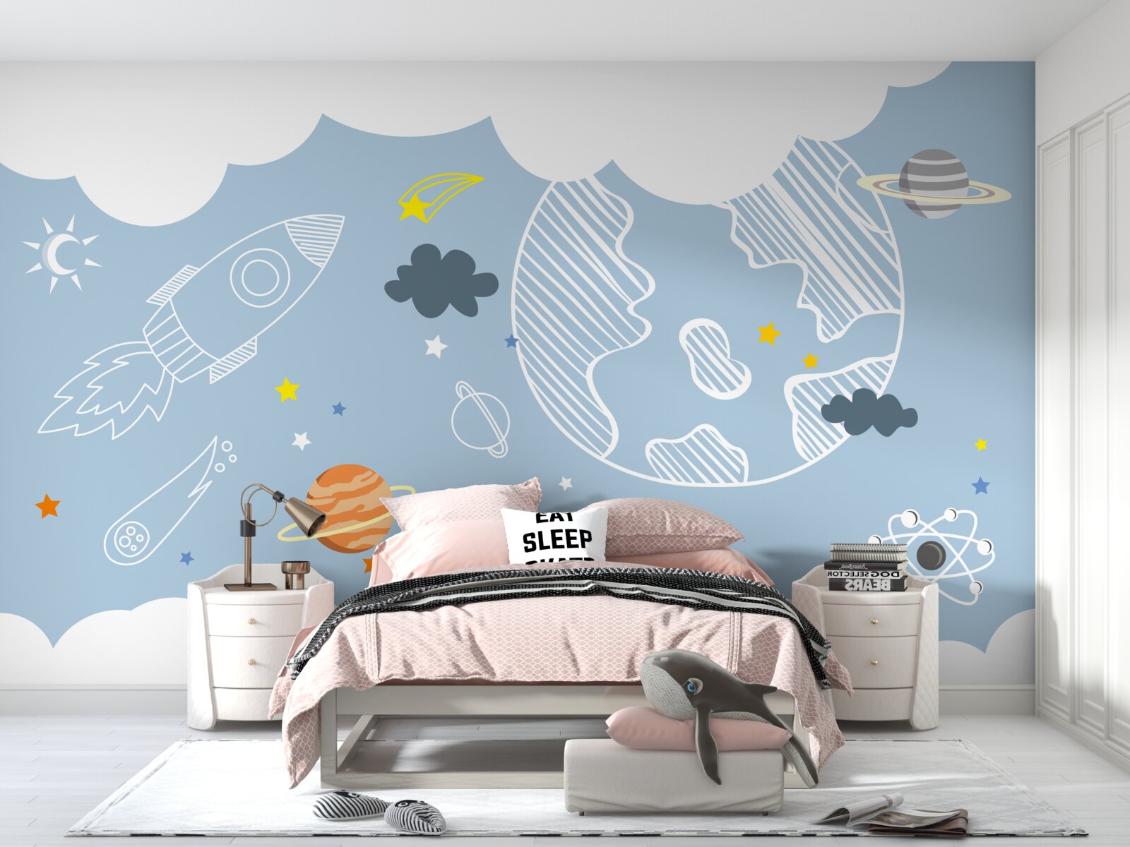 Fototapeta vesmírny obrázok na modrom pozadí