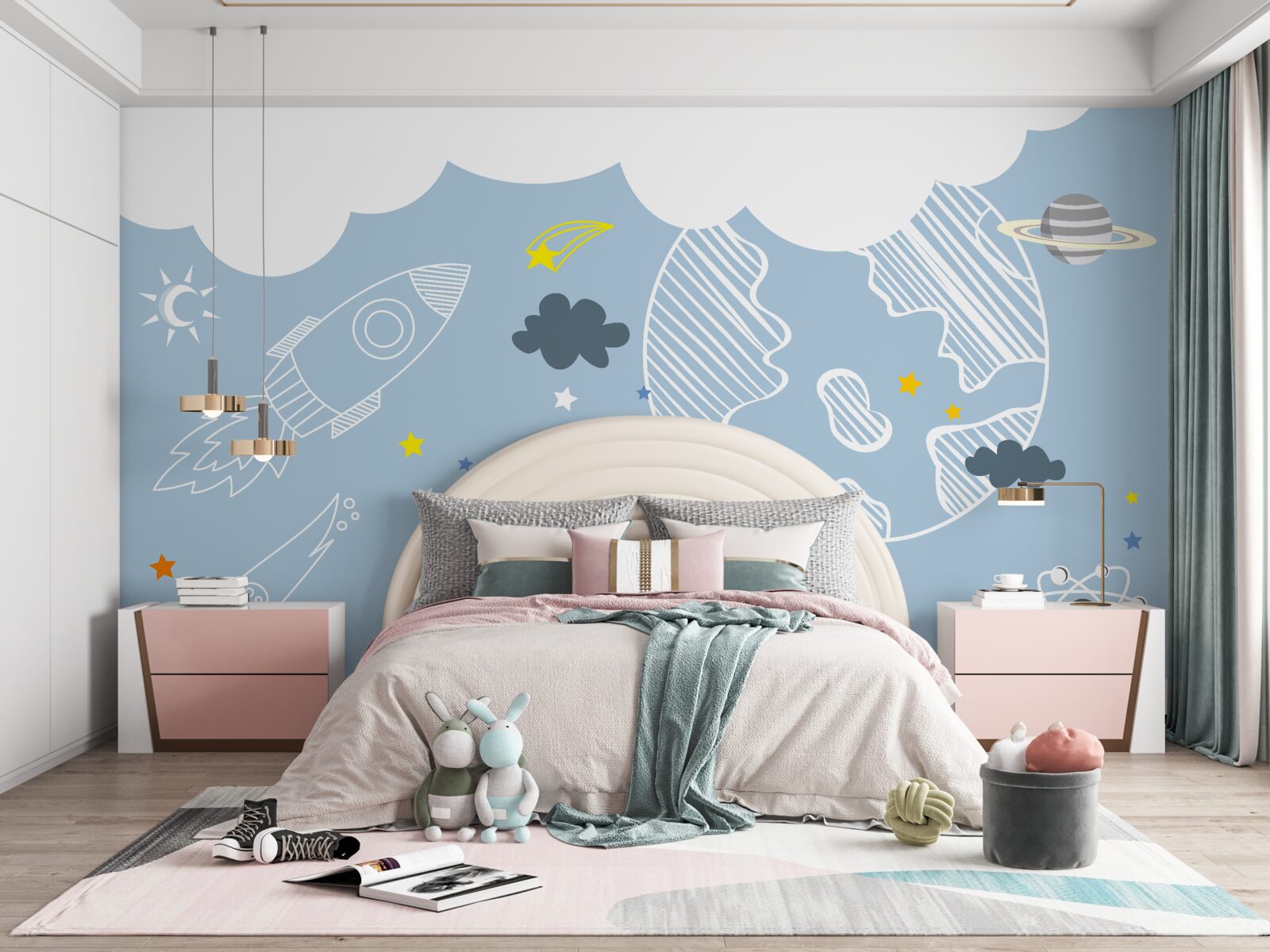 Fototapeta vesmírny obrázok na modrom pozadí