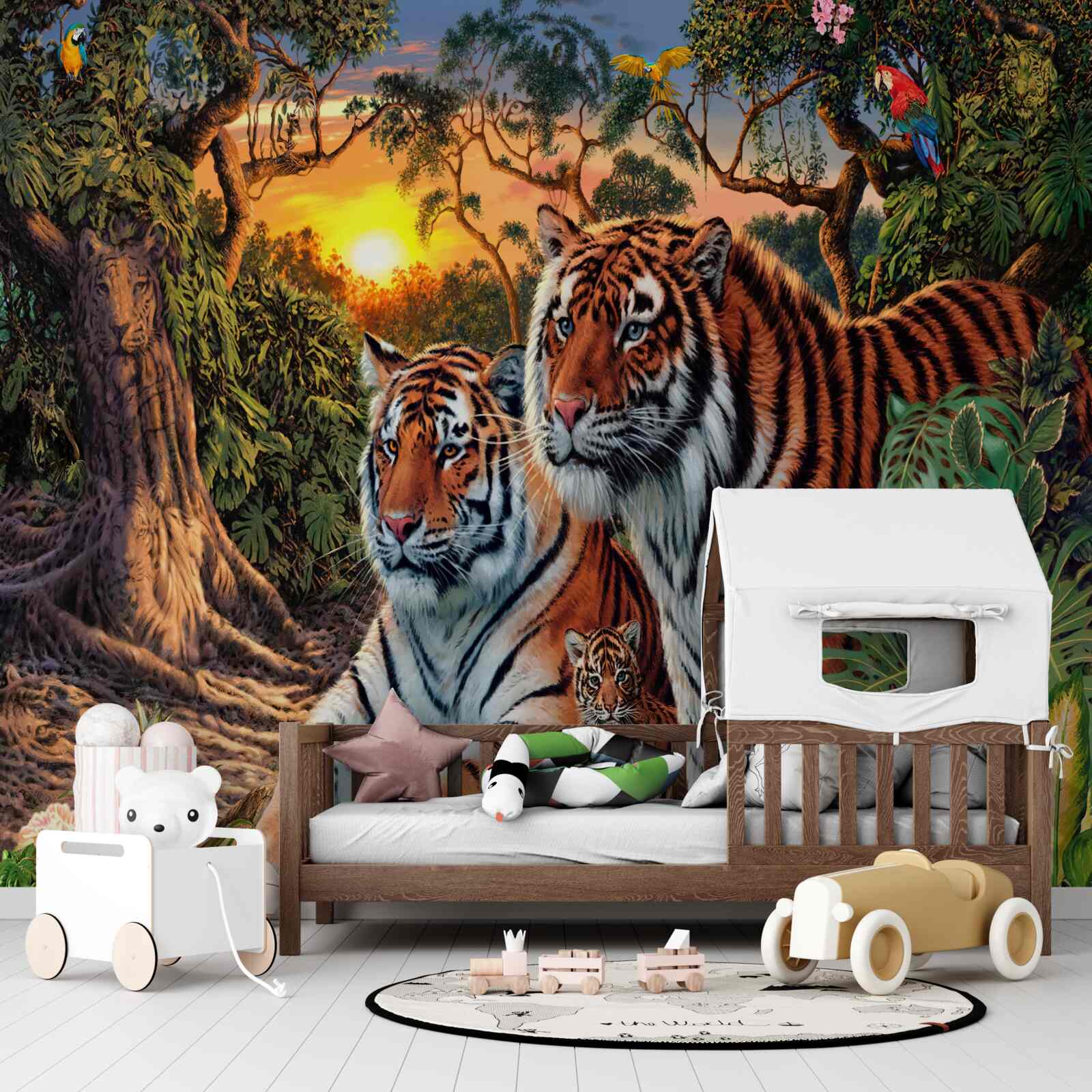 Fototapeta tigrí rodinka v lesoch