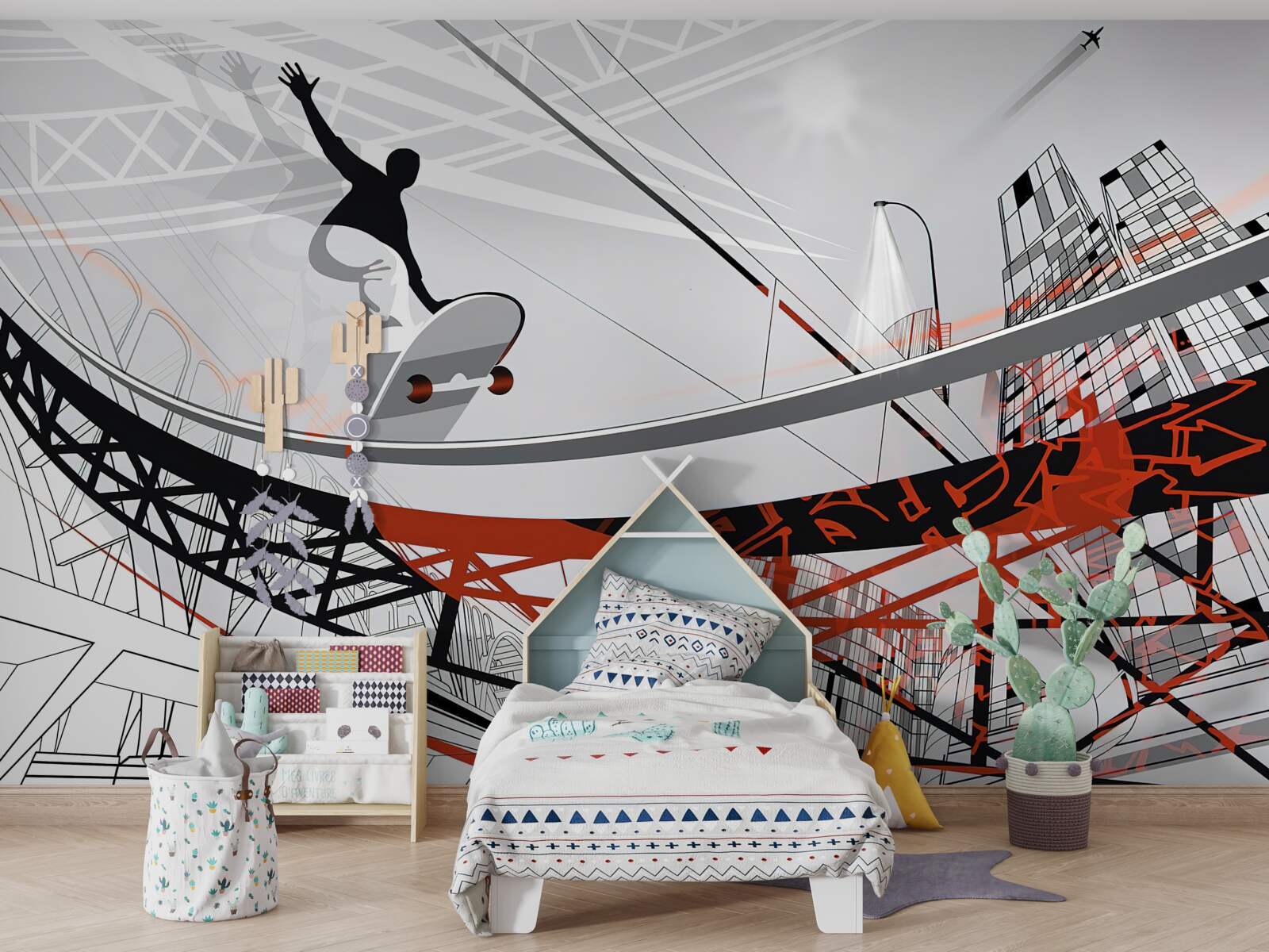 Fototapeta mladý muž jazdí na skateboarde