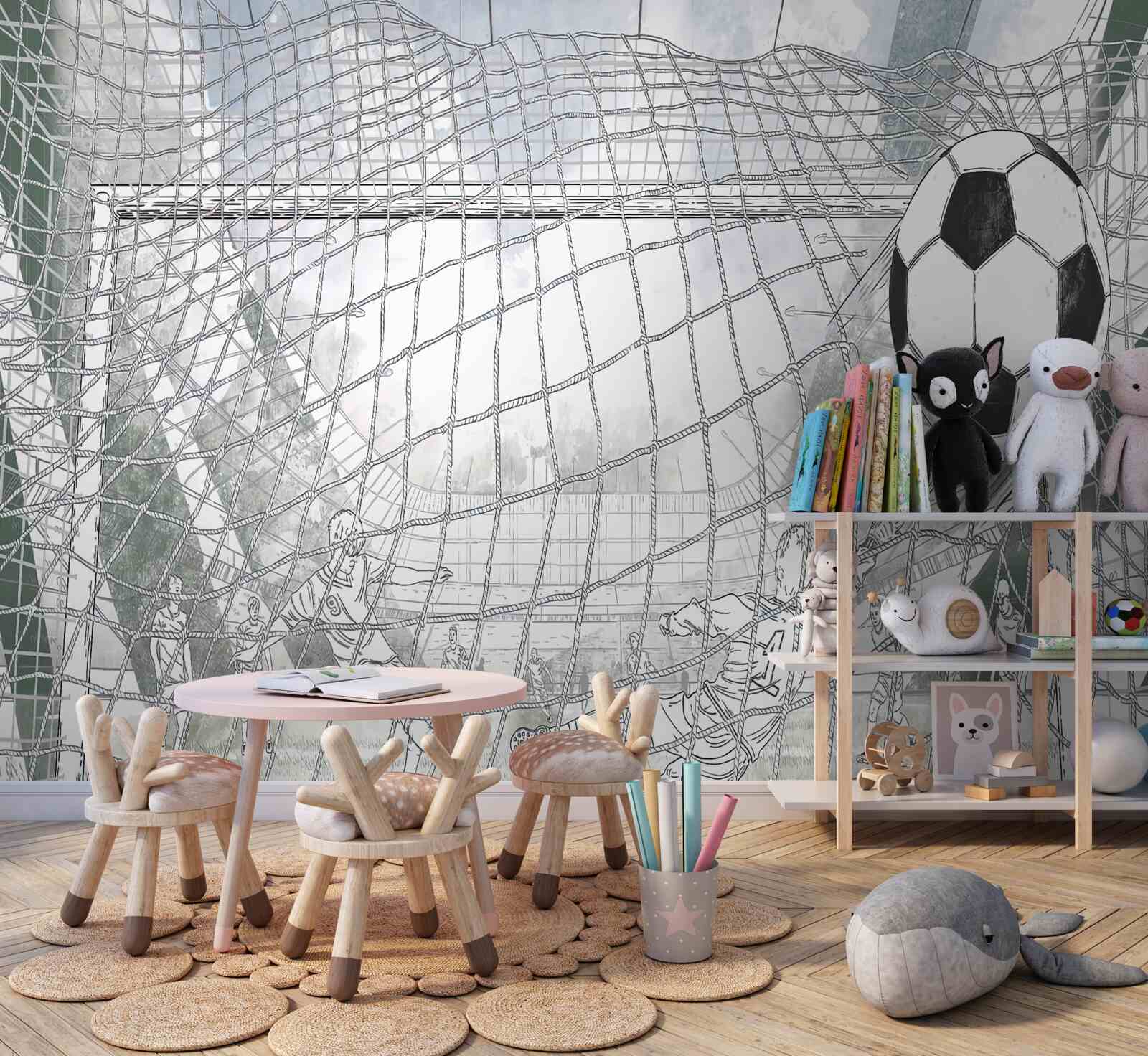 Fototapeta obrysy futbalistov na ihrisku