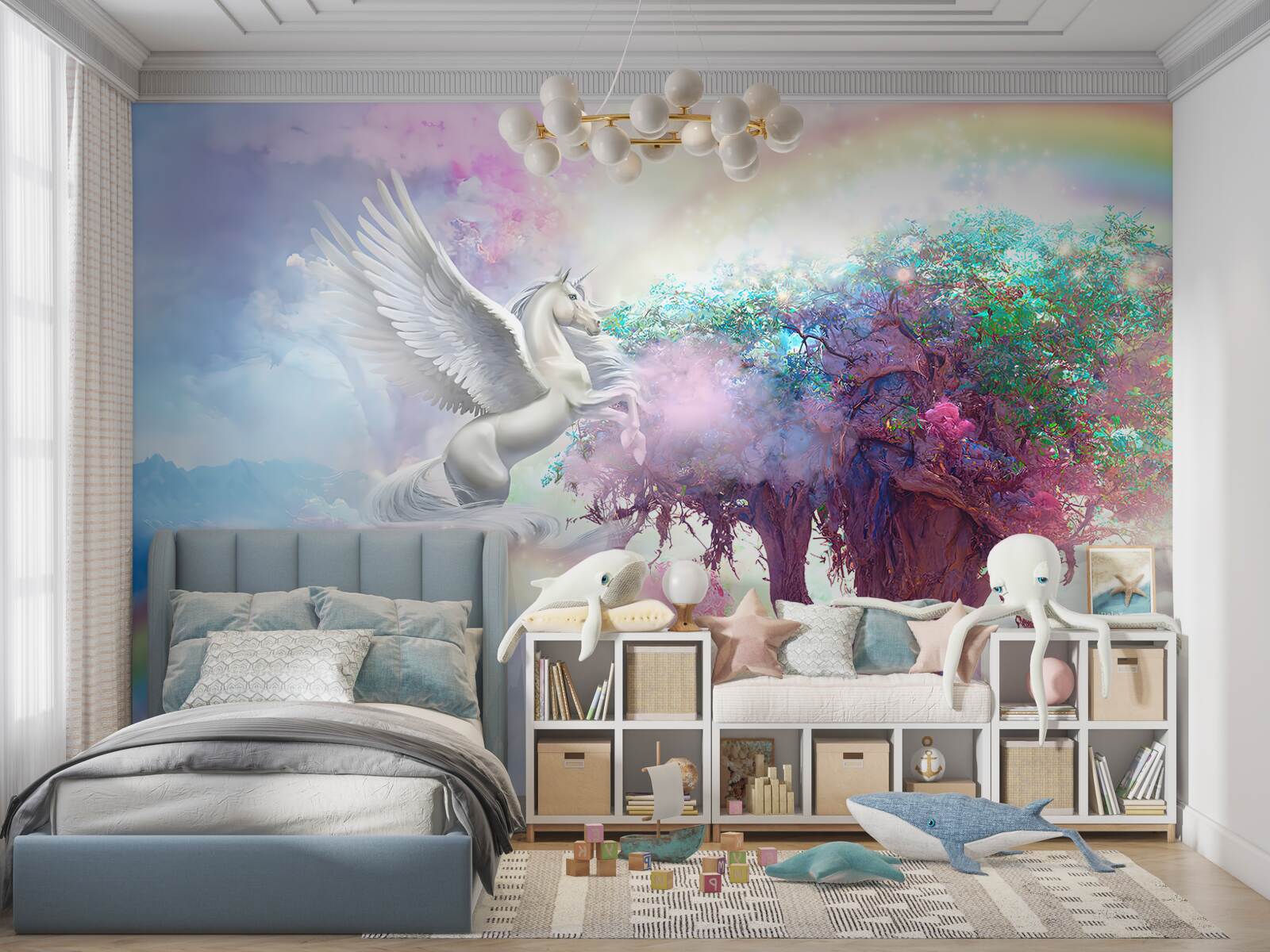 Fototapeta pegas letí na strom