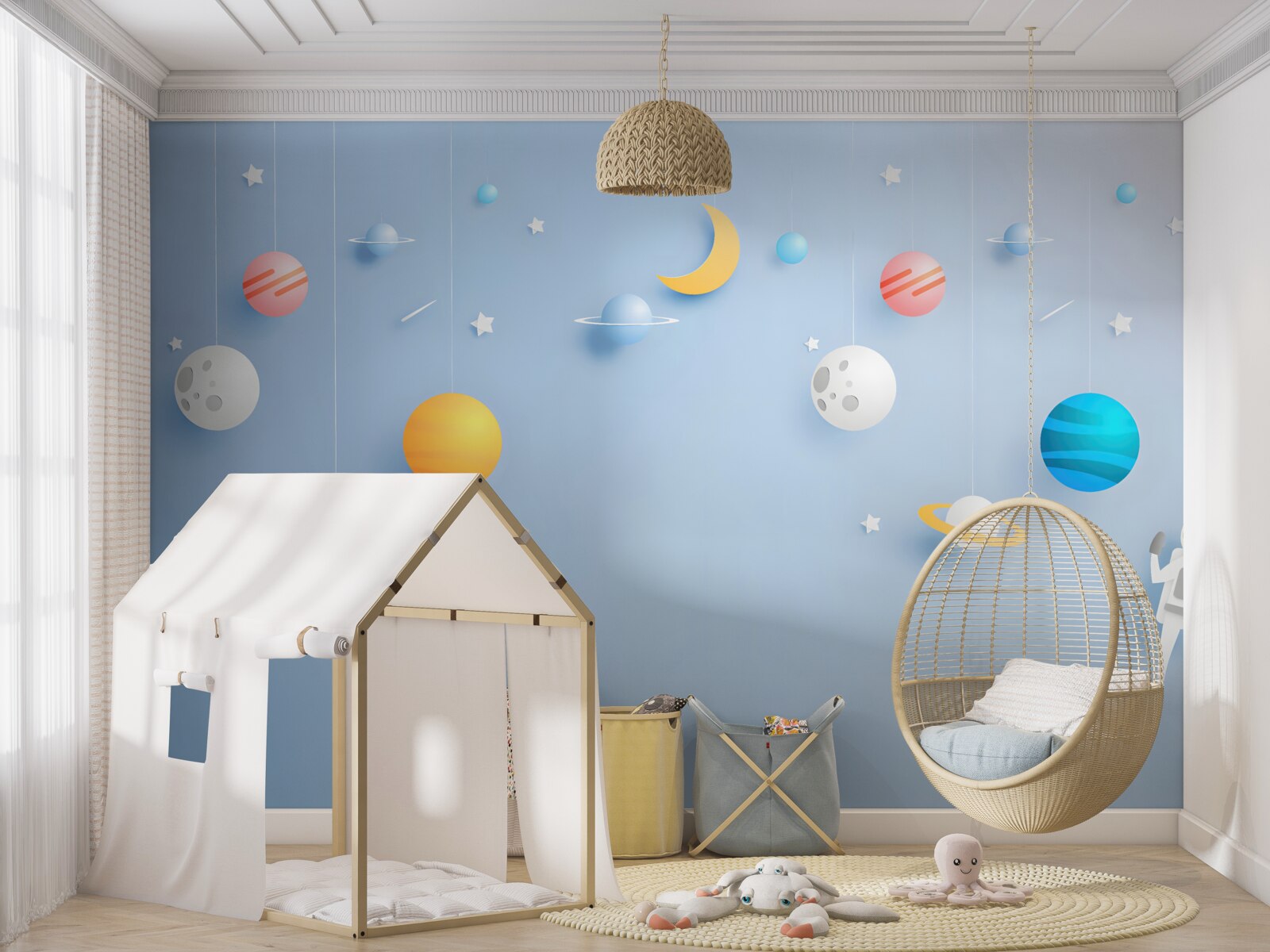 Fototapeta astronaut obklopený planétami