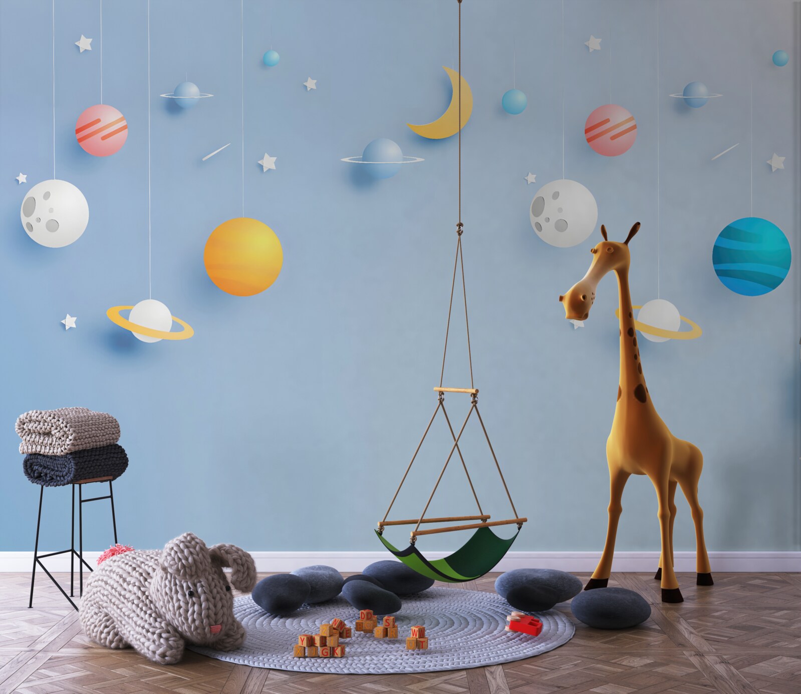 Fototapeta astronaut obklopený planétami