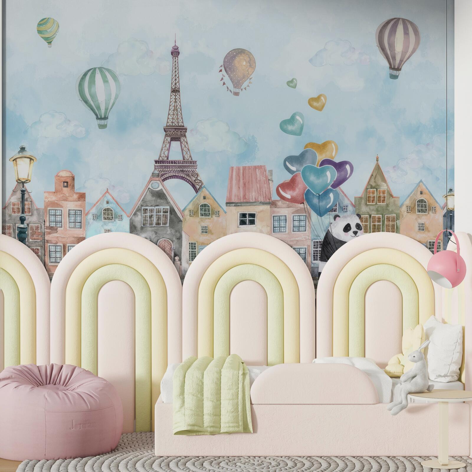 Fototapeta panda jazdí na bicykli v Paríži