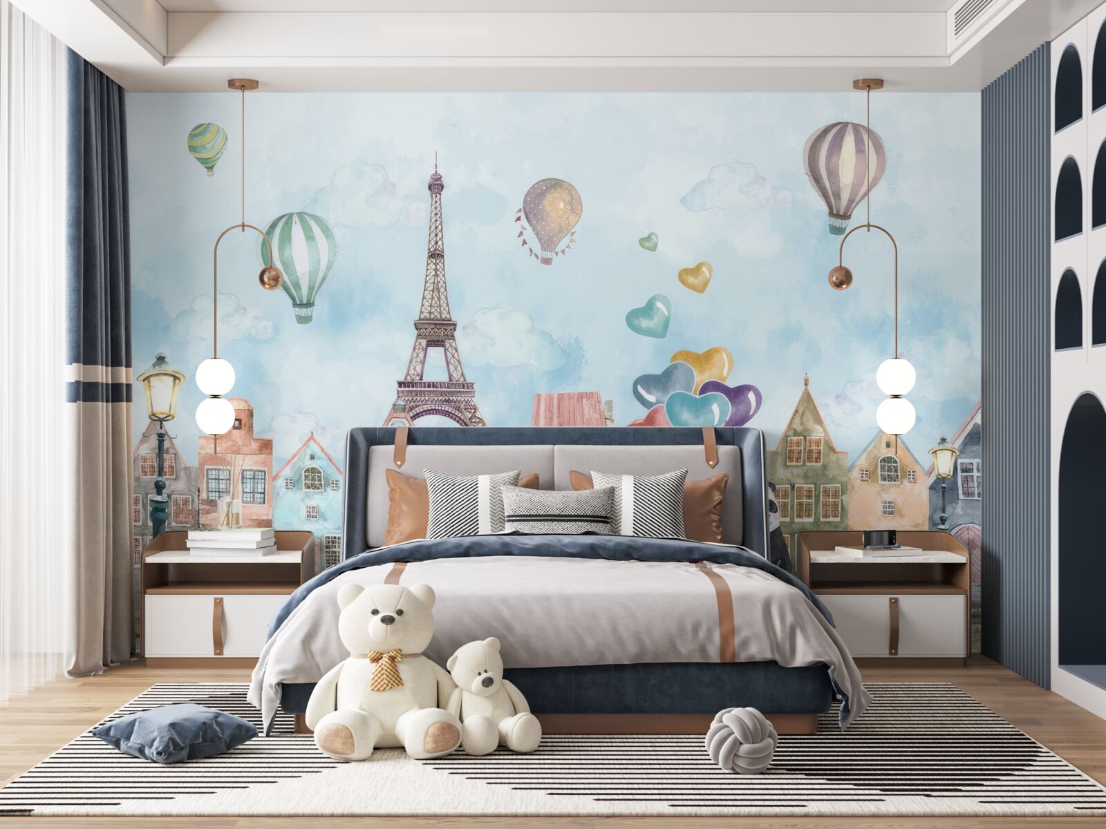 Fototapeta panda jazdí na bicykli v Paríži