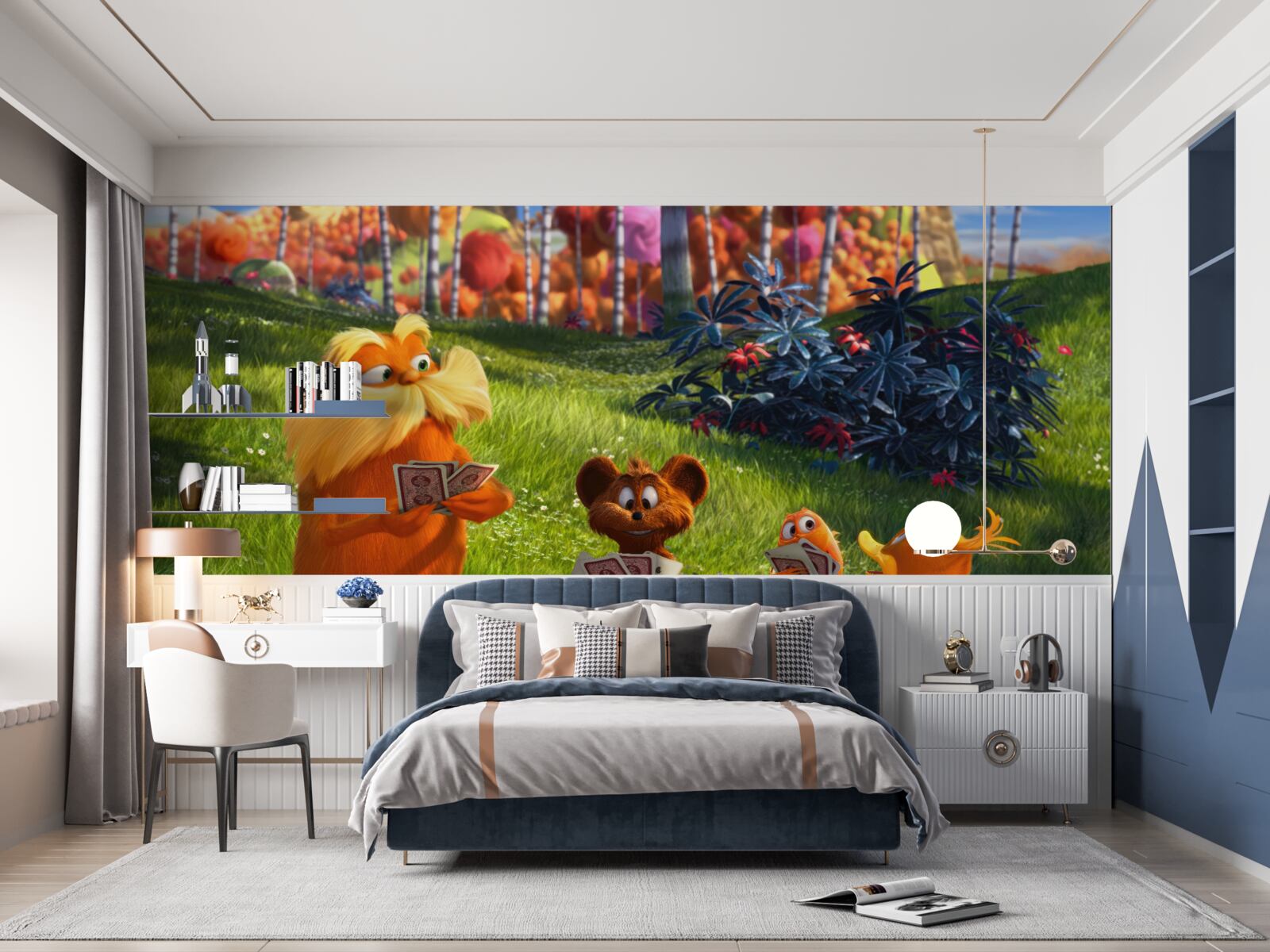 Fototapeta na lesnej čistinke zvieratá nedočkavo hrajú karty