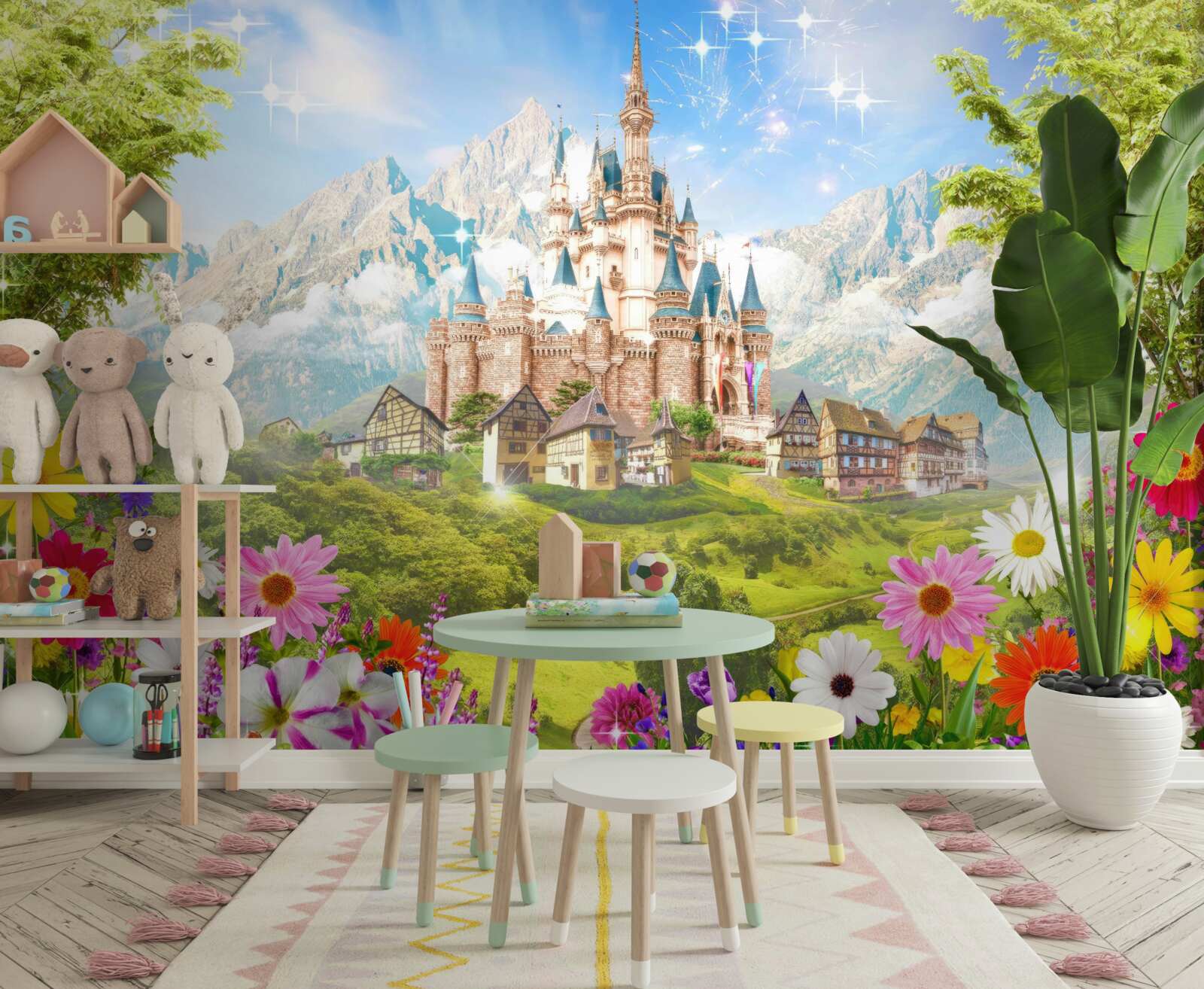 Fototapeta magická pevnosť medzi horskými štítmi