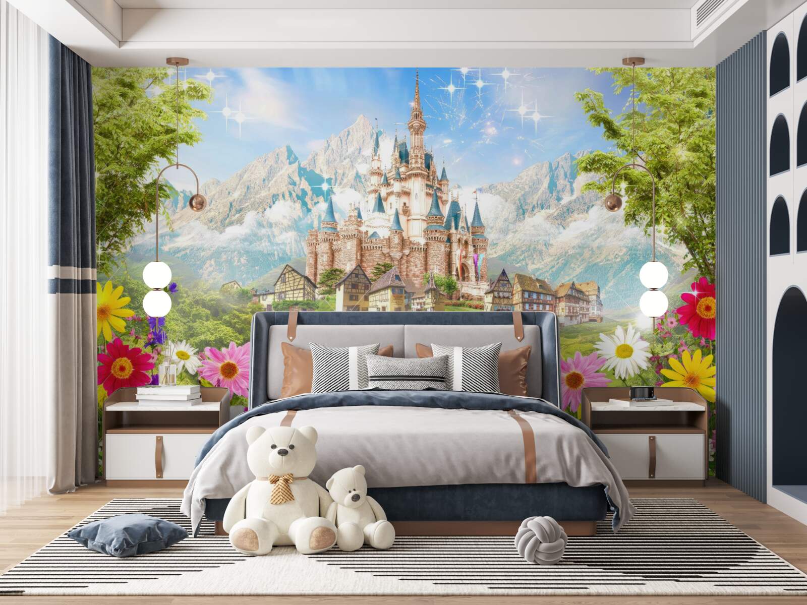 Fototapeta magická pevnosť medzi horskými štítmi