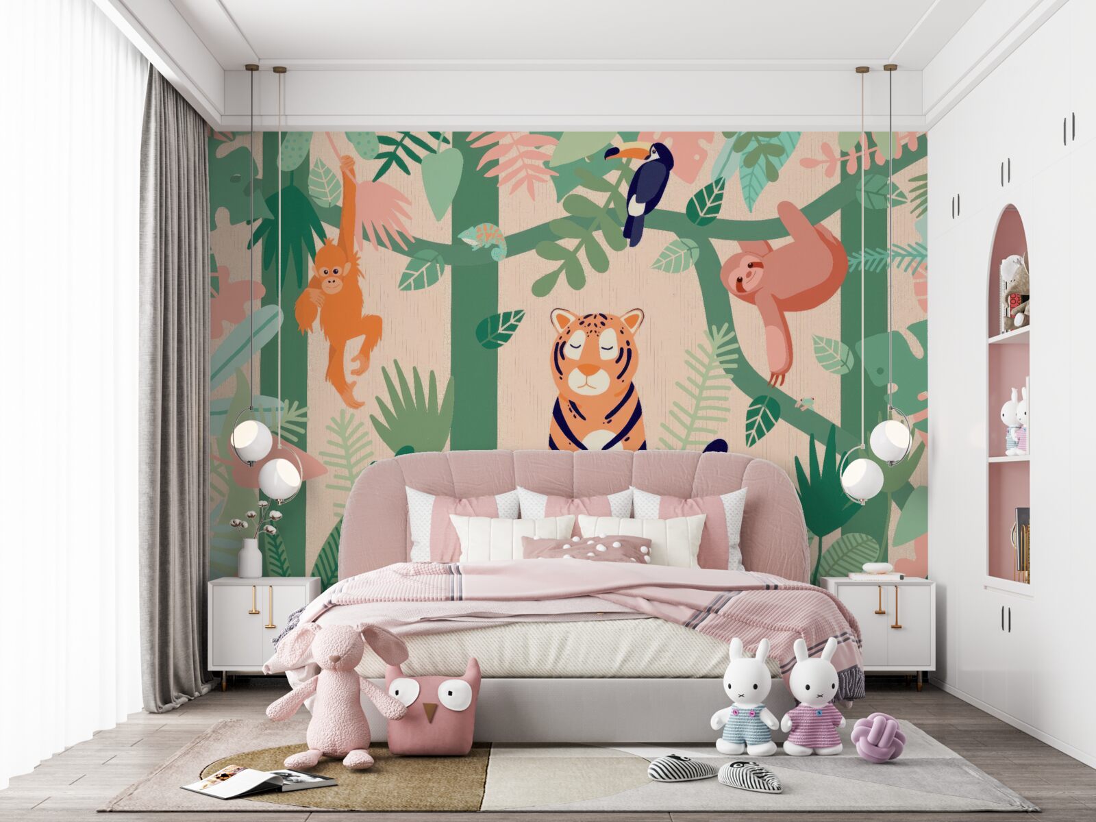 Fototapeta zvieratá sa hrajú v džungli