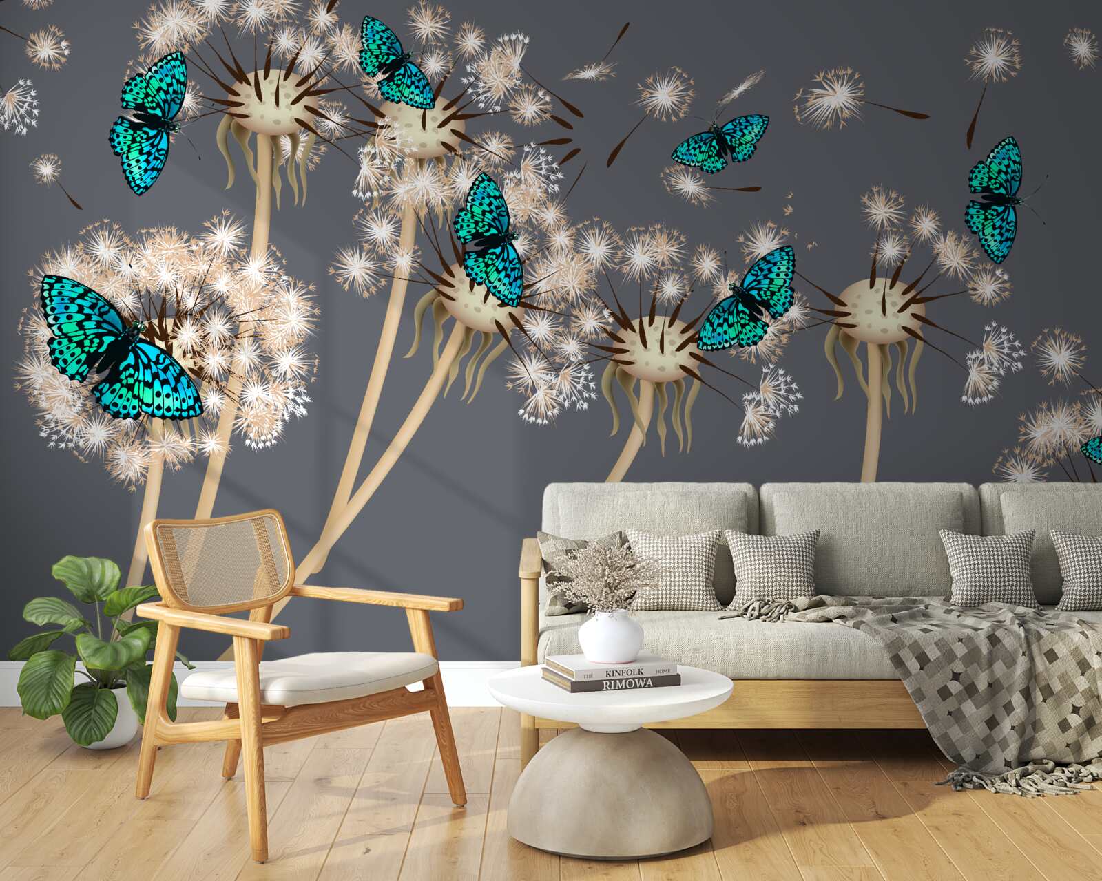 Fototapeta púpavy a motýle