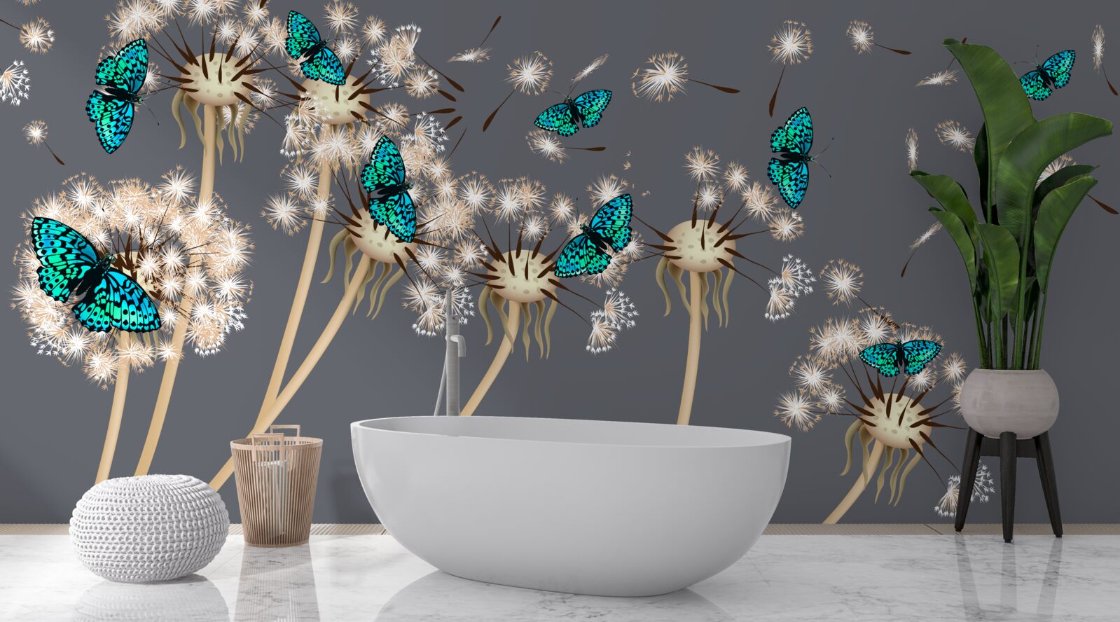 Fototapeta púpavy a motýle