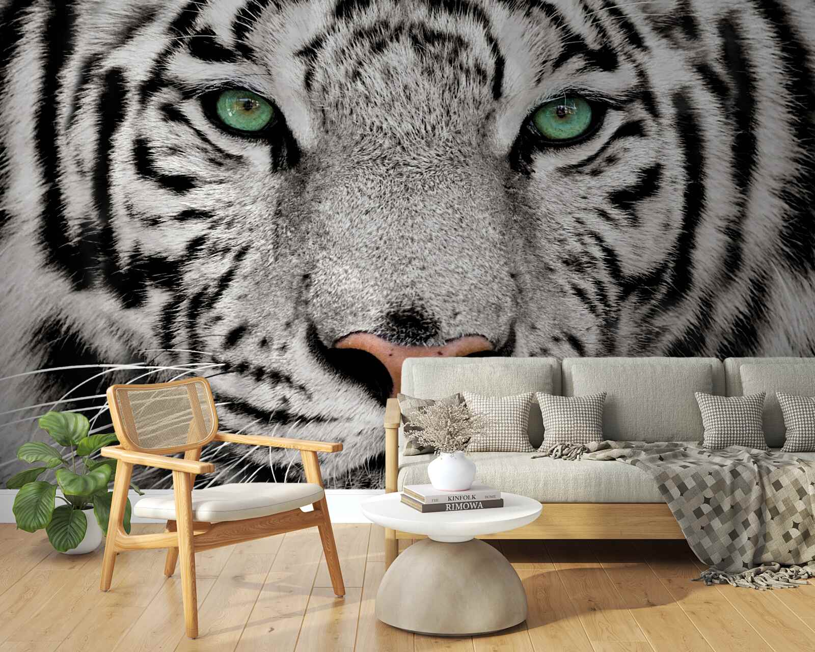 Fototapeta biely tiger na blízko