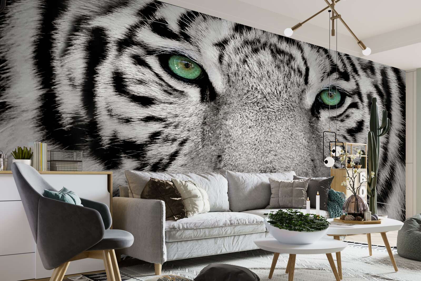 Fototapeta biely tiger na blízko