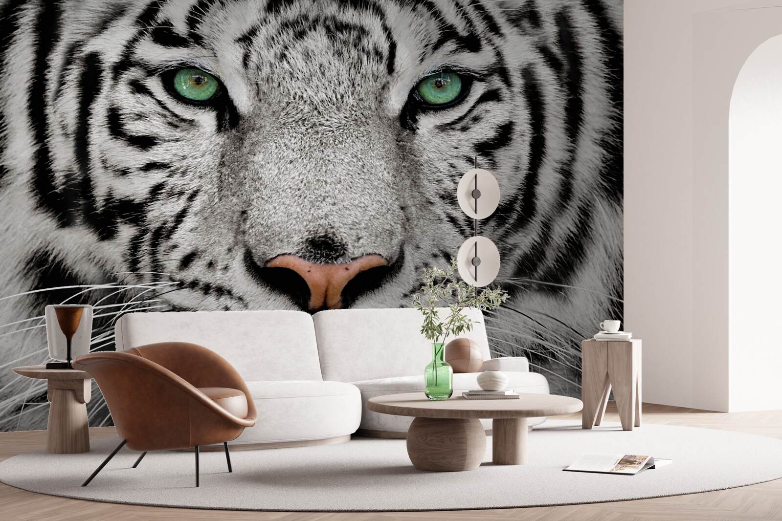 Fototapeta biely tiger na blízko