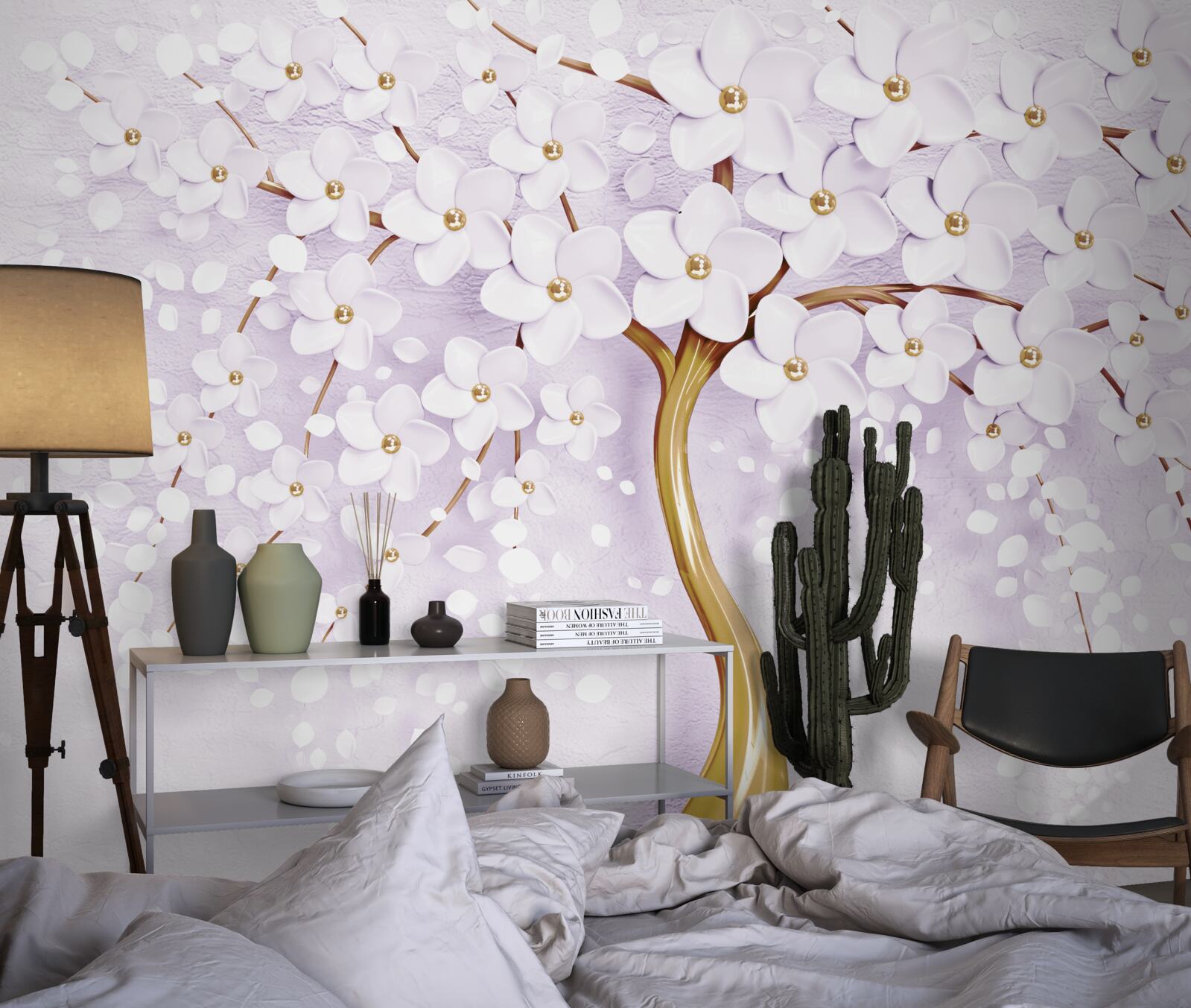 Fototapeta strom s malými bielymi kvetmi