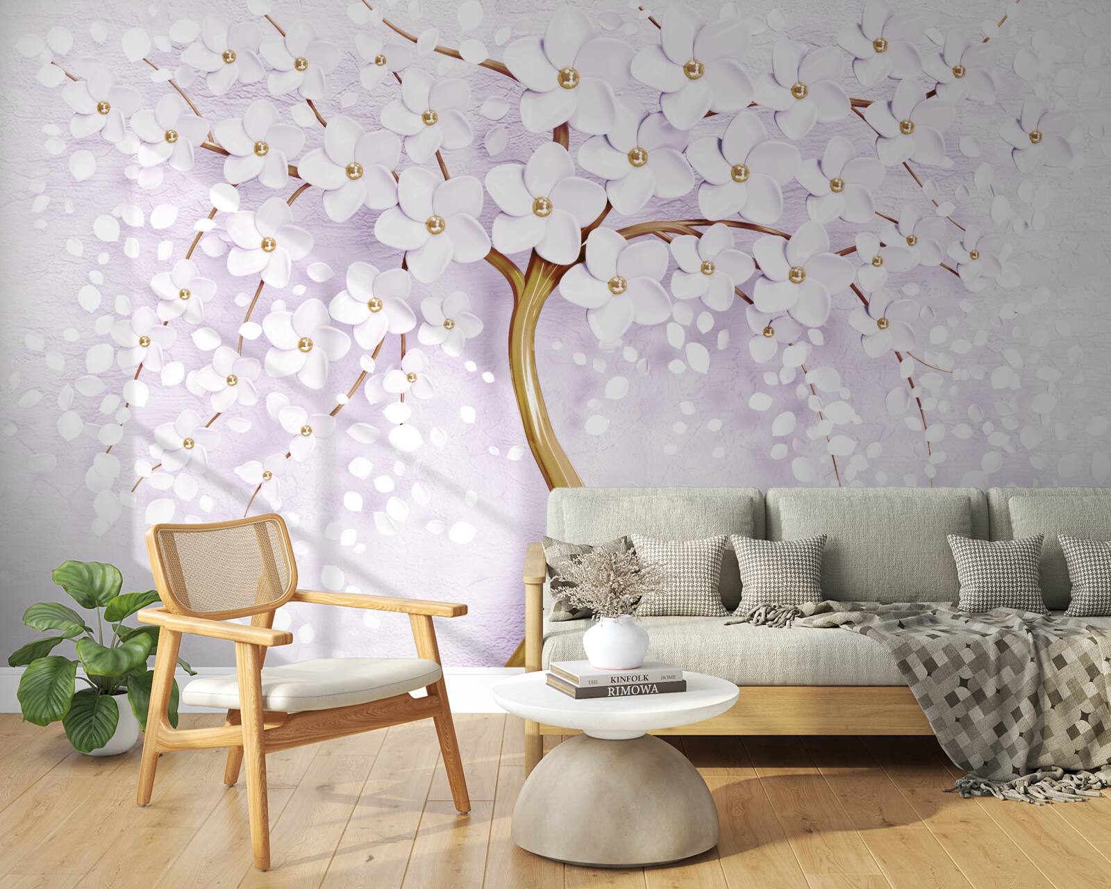 Fototapeta strom s malými bielymi kvetmi