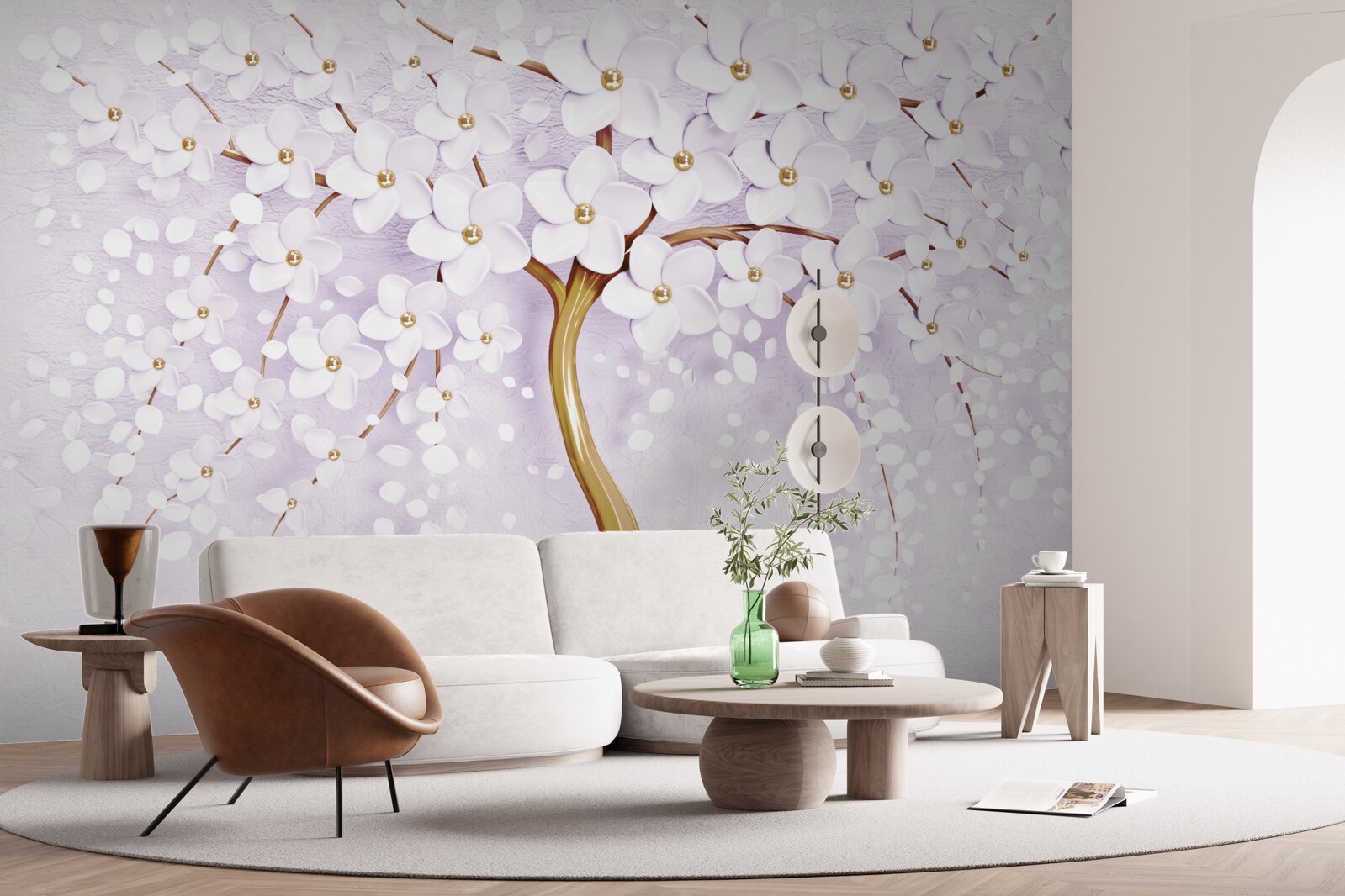 Fototapeta strom s malými bielymi kvetmi