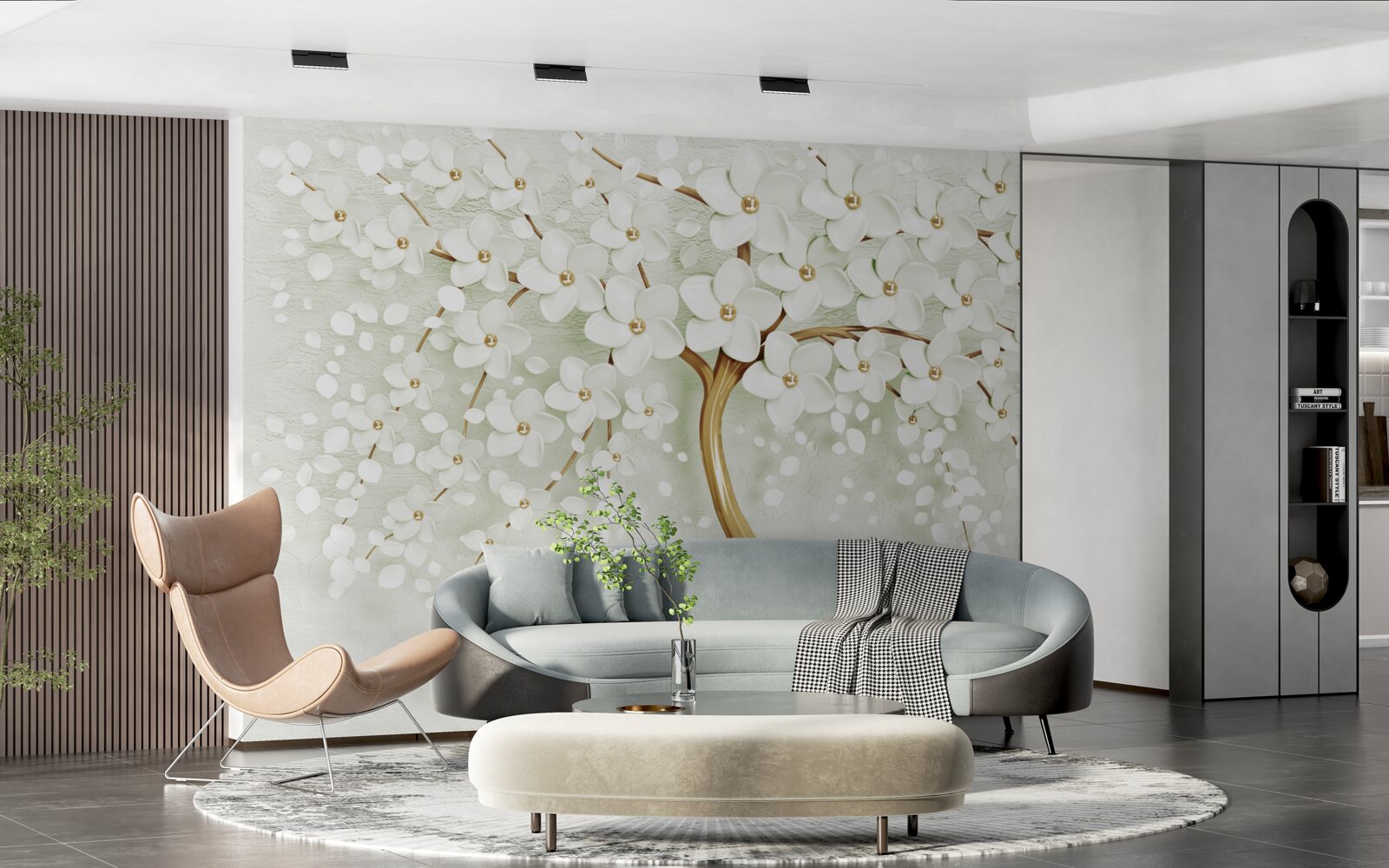 Fototapeta strom so snehovo bielymi kvetmi kvitnúcimi v lete