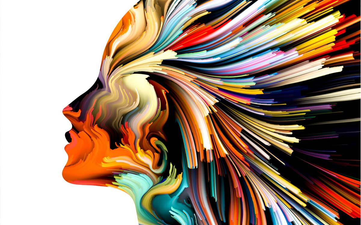 Fototapeta dievčenské kontúry v sýtych odtieňoch