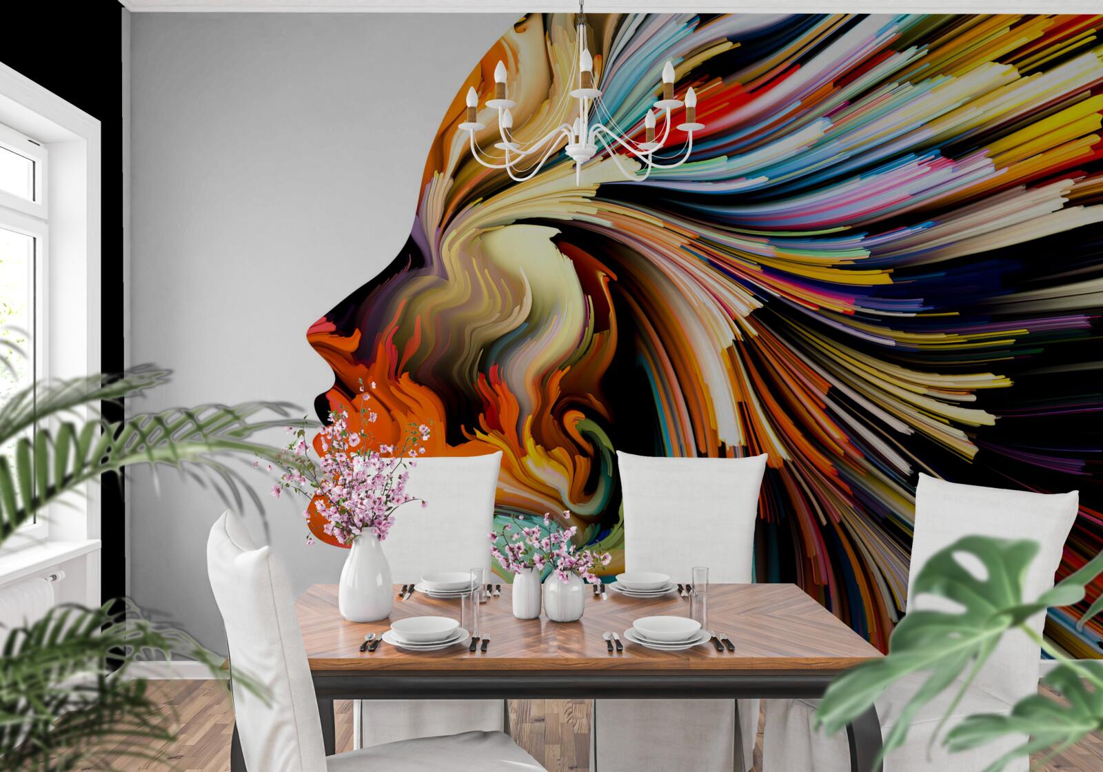 Fototapeta dievčenské kontúry v sýtych odtieňoch