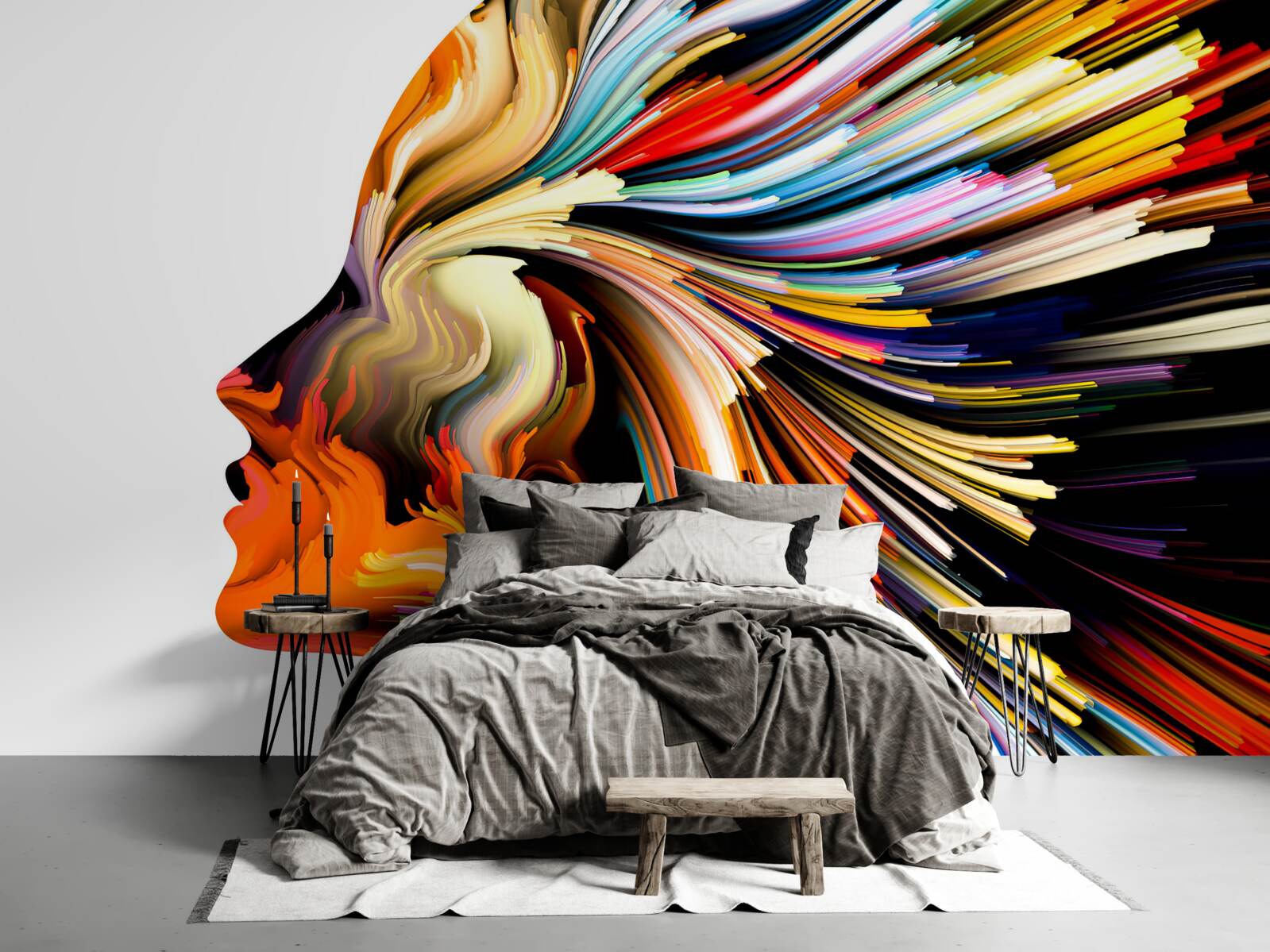 Fototapeta dievčenské kontúry v sýtych odtieňoch