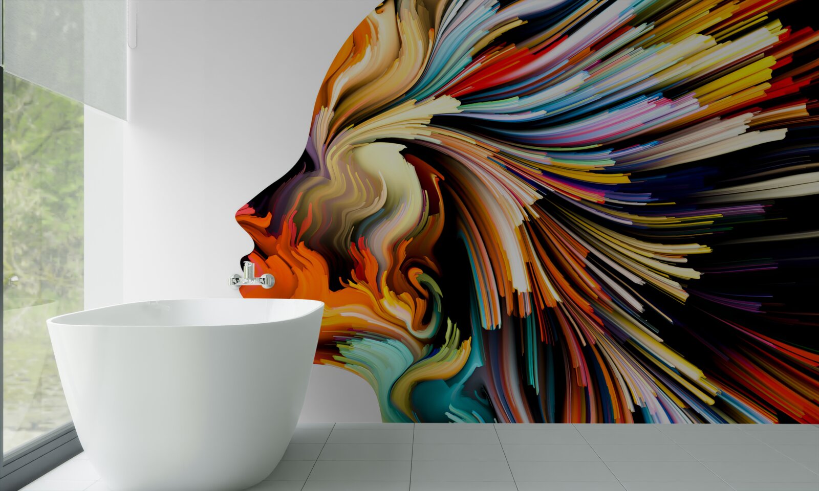 Fototapeta dievčenské kontúry v sýtych odtieňoch