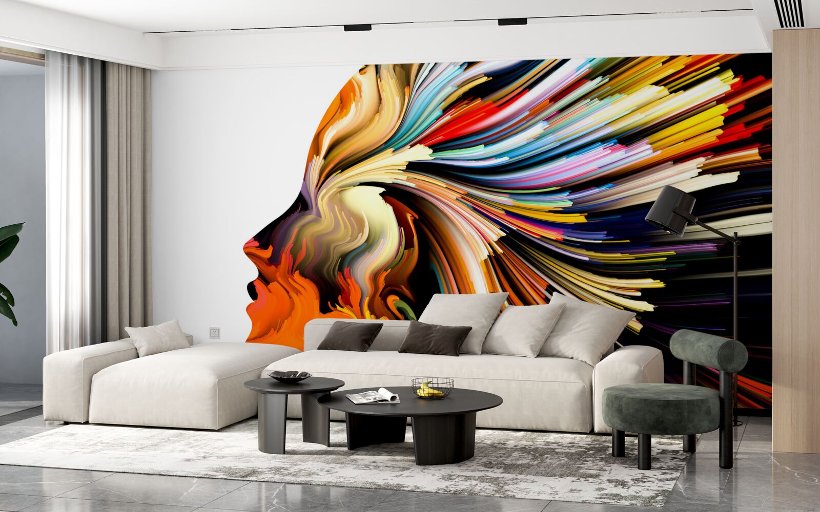 Fototapeta dievčenské kontúry v sýtych odtieňoch