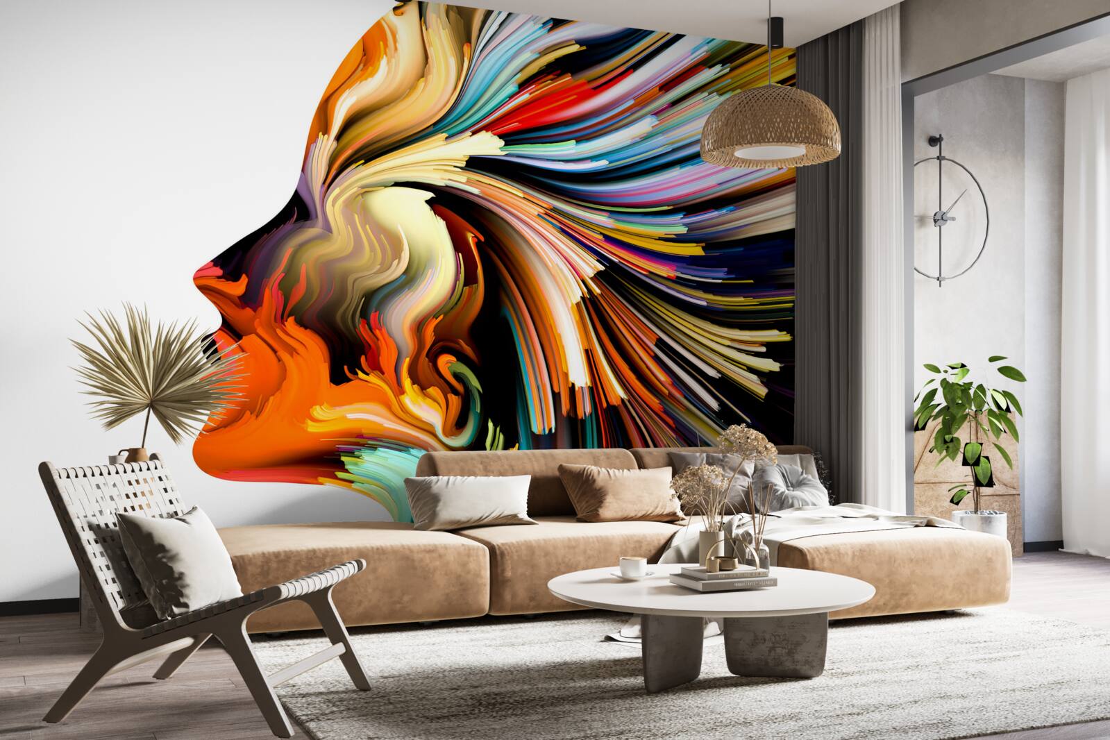 Fototapeta dievčenské kontúry v sýtych odtieňoch