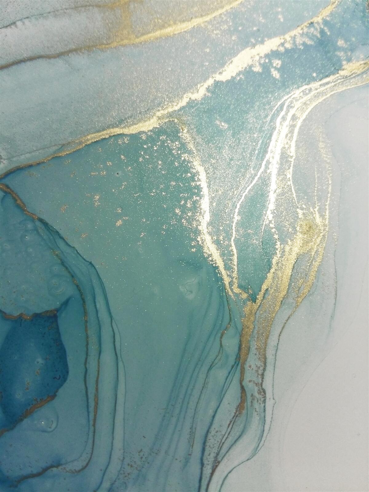 Fototapeta zlatá s tyrkysovou