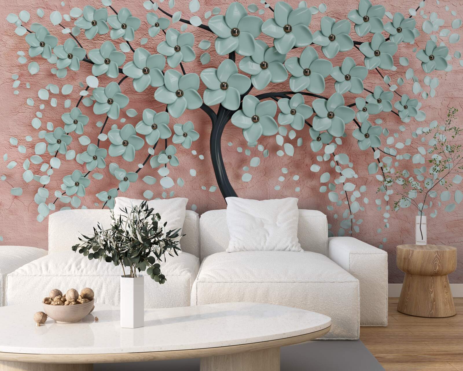 Fototapeta strom s modrými kvetenstvami