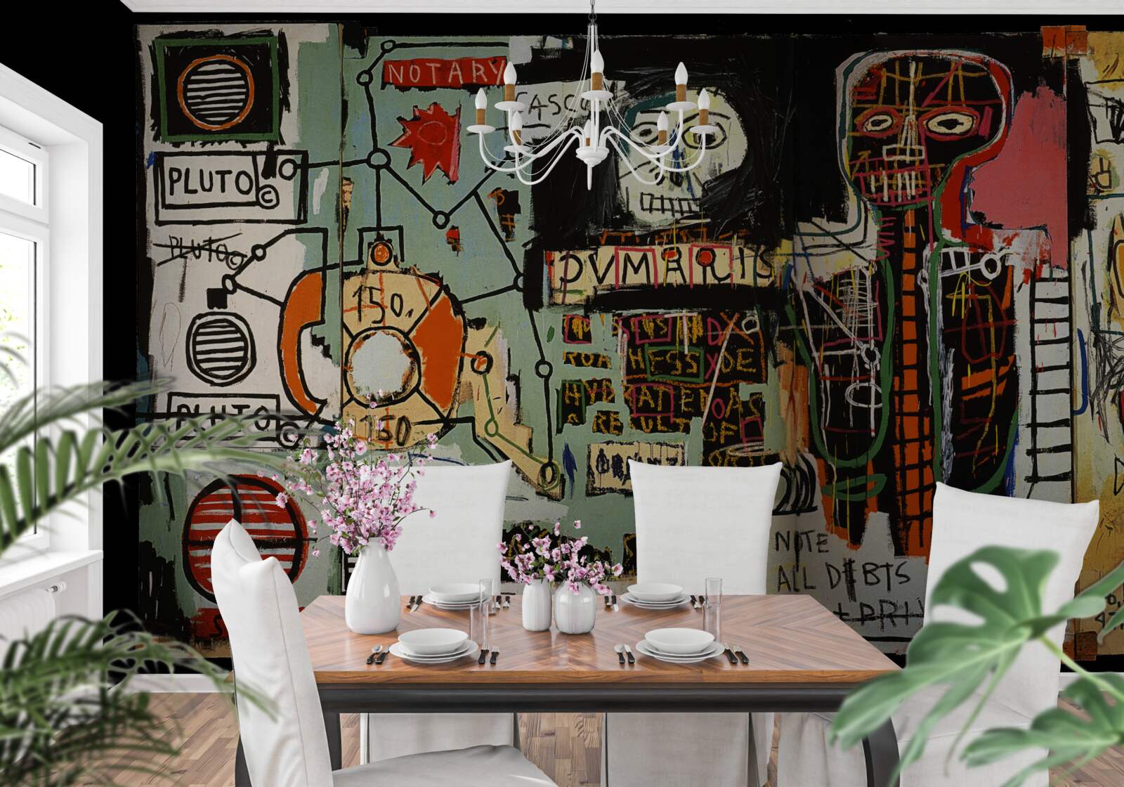 Fototapeta tmavé maľby a nápisy na stenách