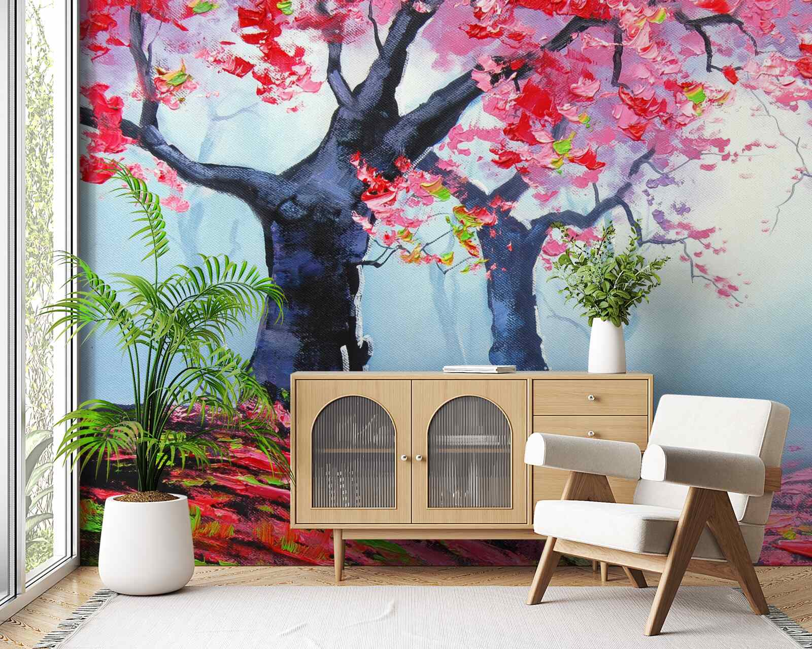 Fototapeta les v jesennej hmle