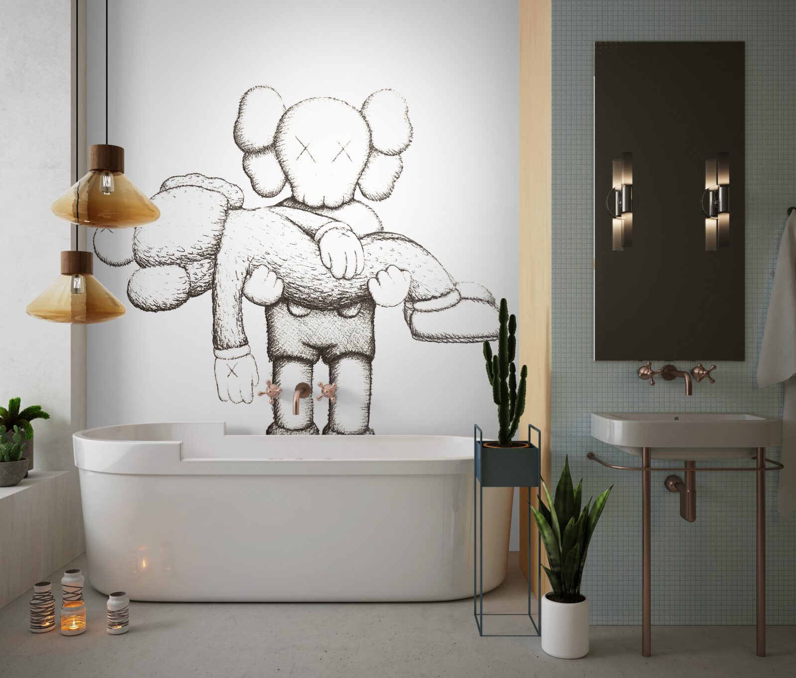 Fototapeta jeden hrdina drží druhého v náručí