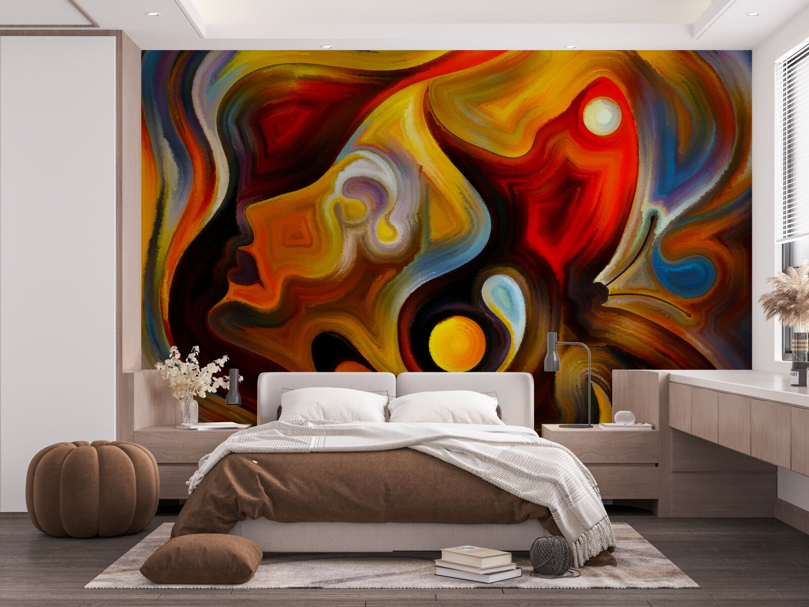 Fototapeta silueta dievčaťa a motýľa v pestrých farbách