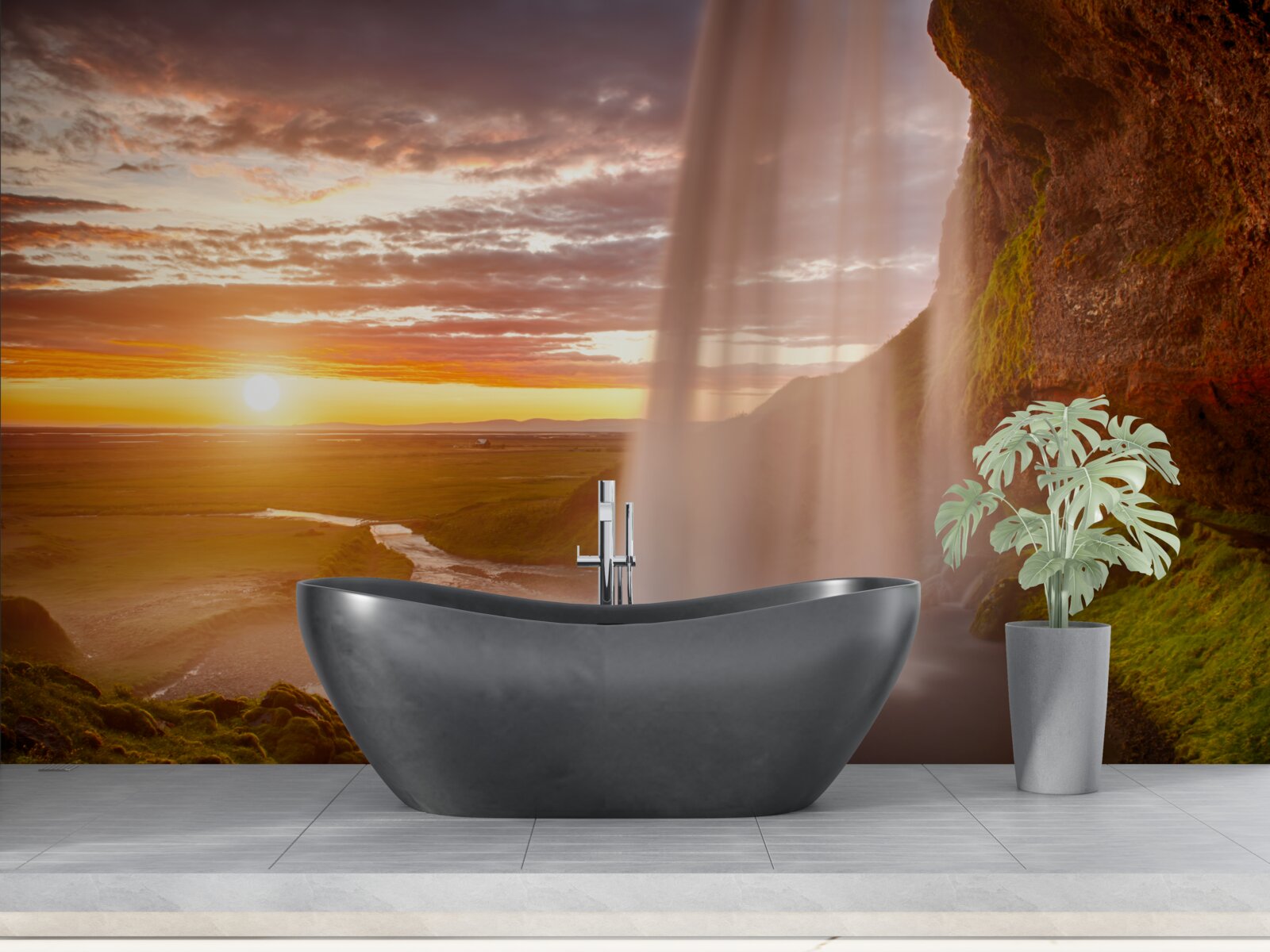 Fototapeta prúdy vody padajúce z vodopádu