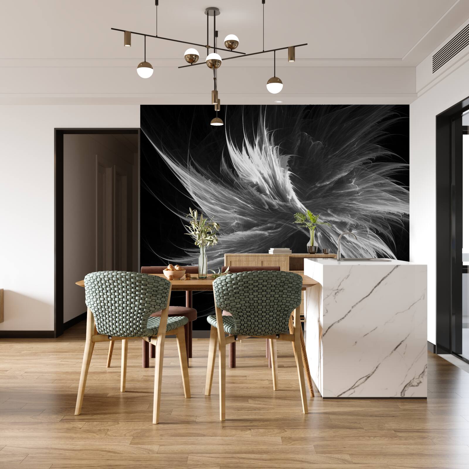 Fototapeta čierne pozadie proti oslnivým škvrnám