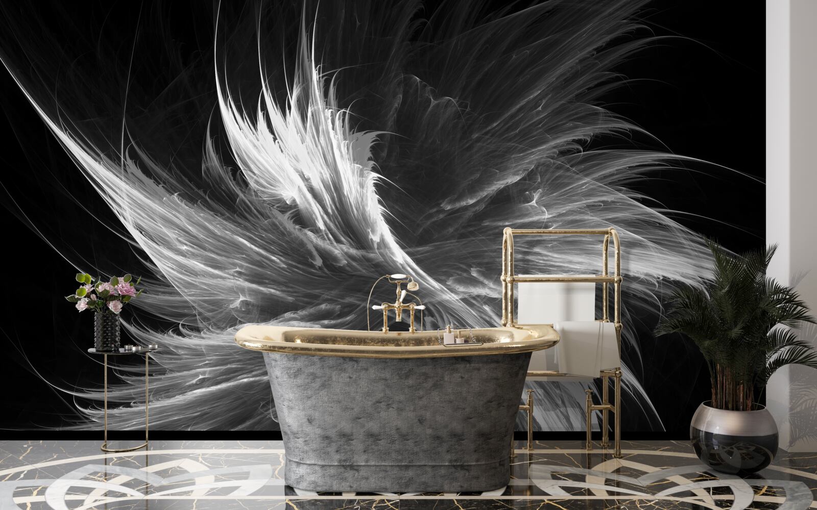 Fototapeta čierne pozadie proti oslnivým škvrnám