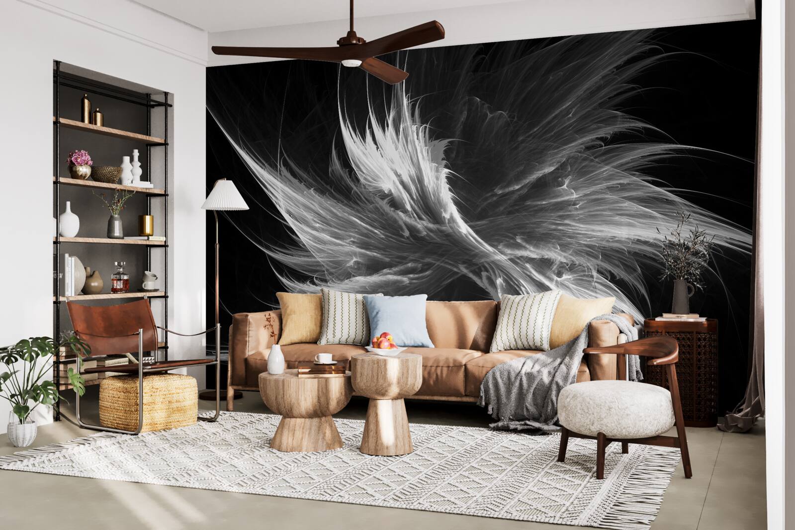 Fototapeta čierne pozadie proti oslnivým škvrnám