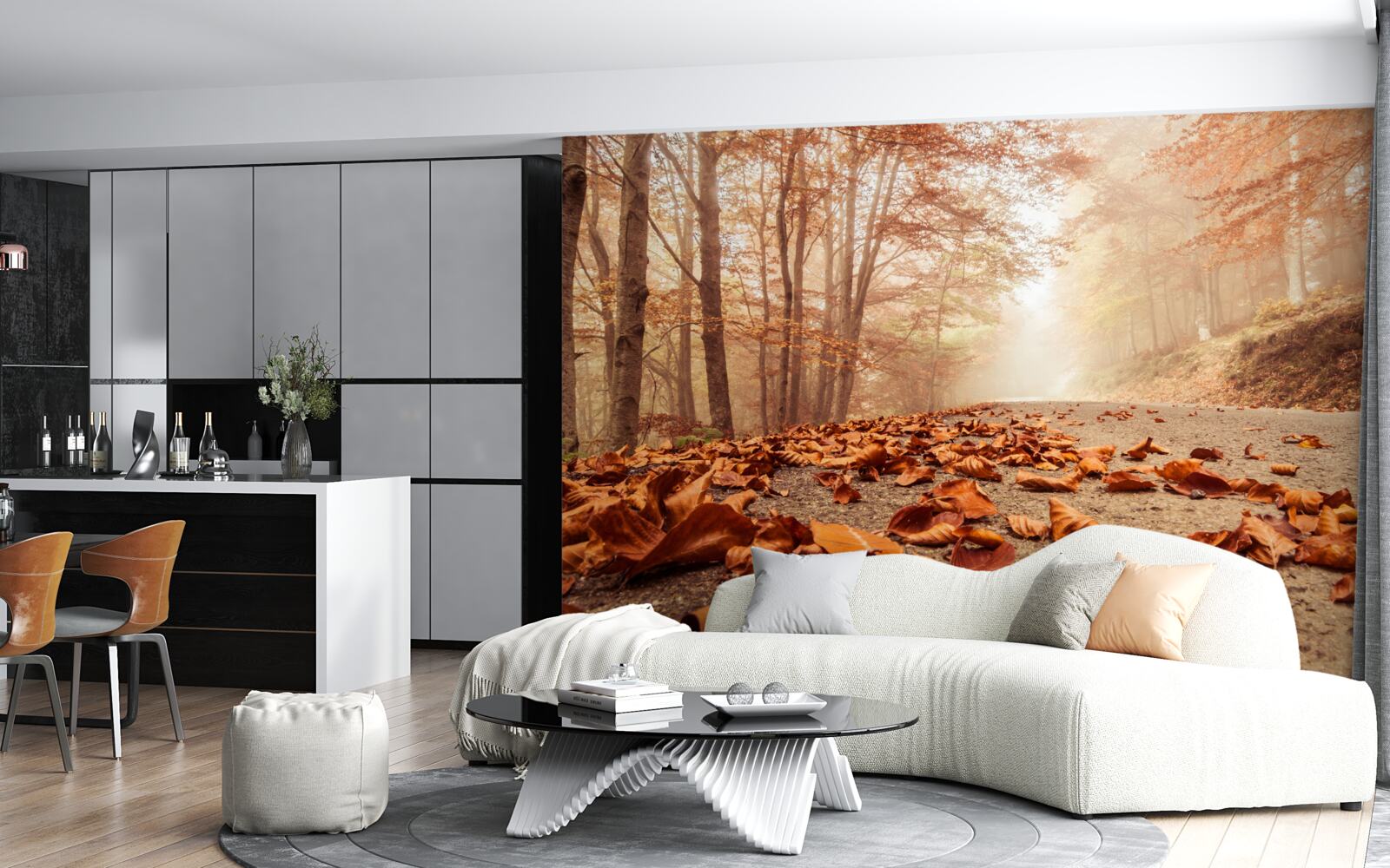 Fototapeta listy ležia ako zlatý koberec