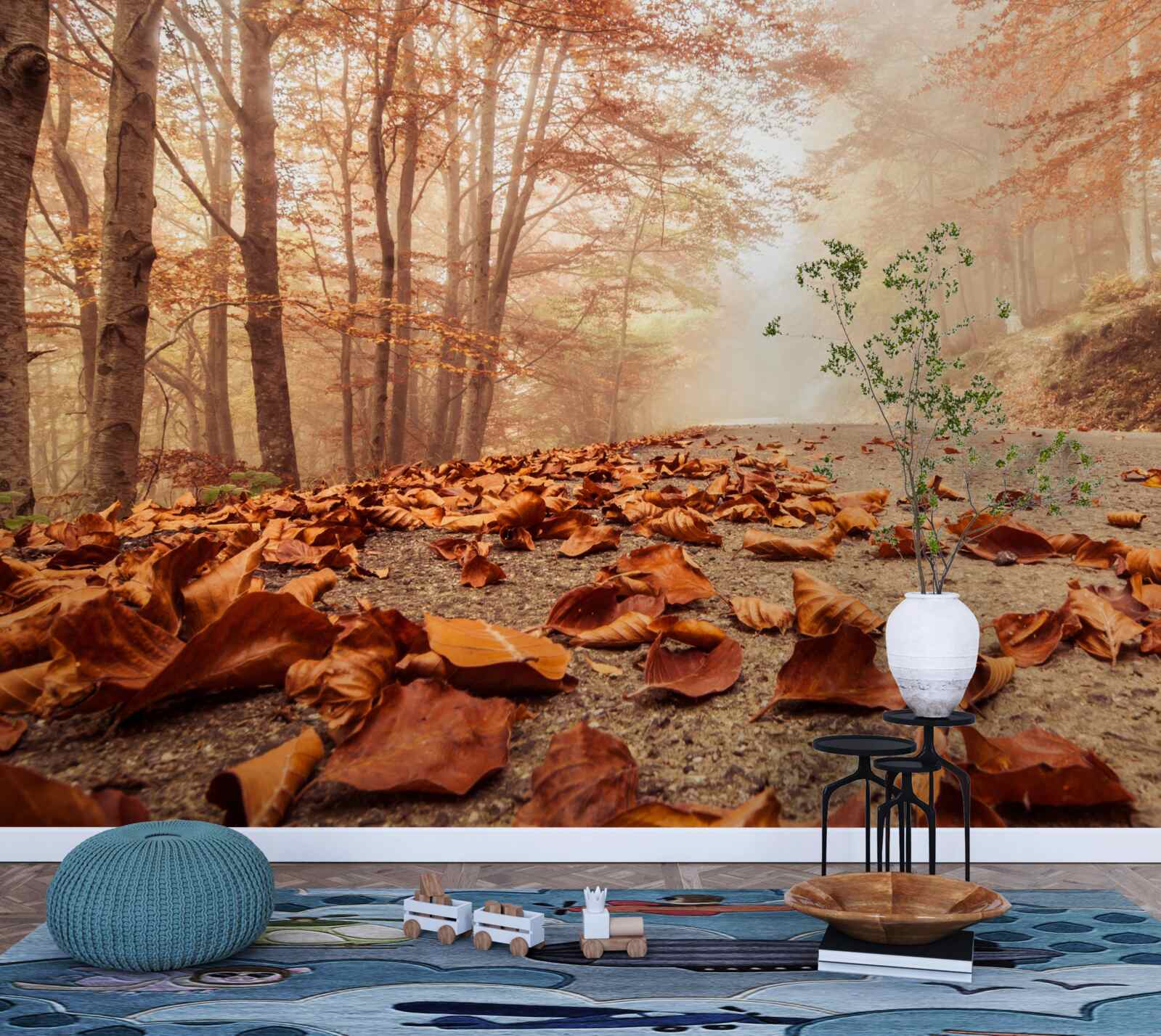 Fototapeta listy ležia ako zlatý koberec