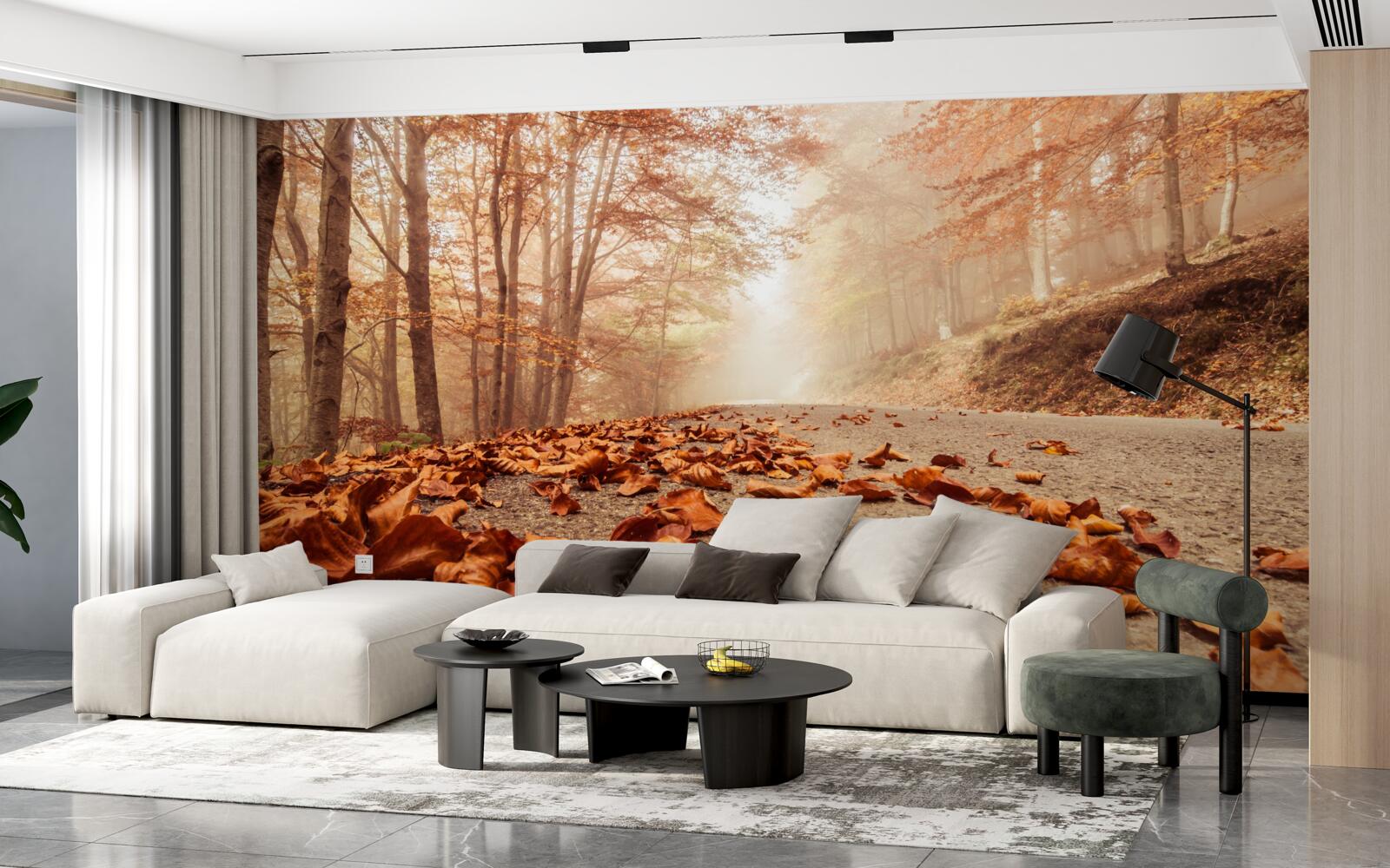 Fototapeta listy ležia ako zlatý koberec