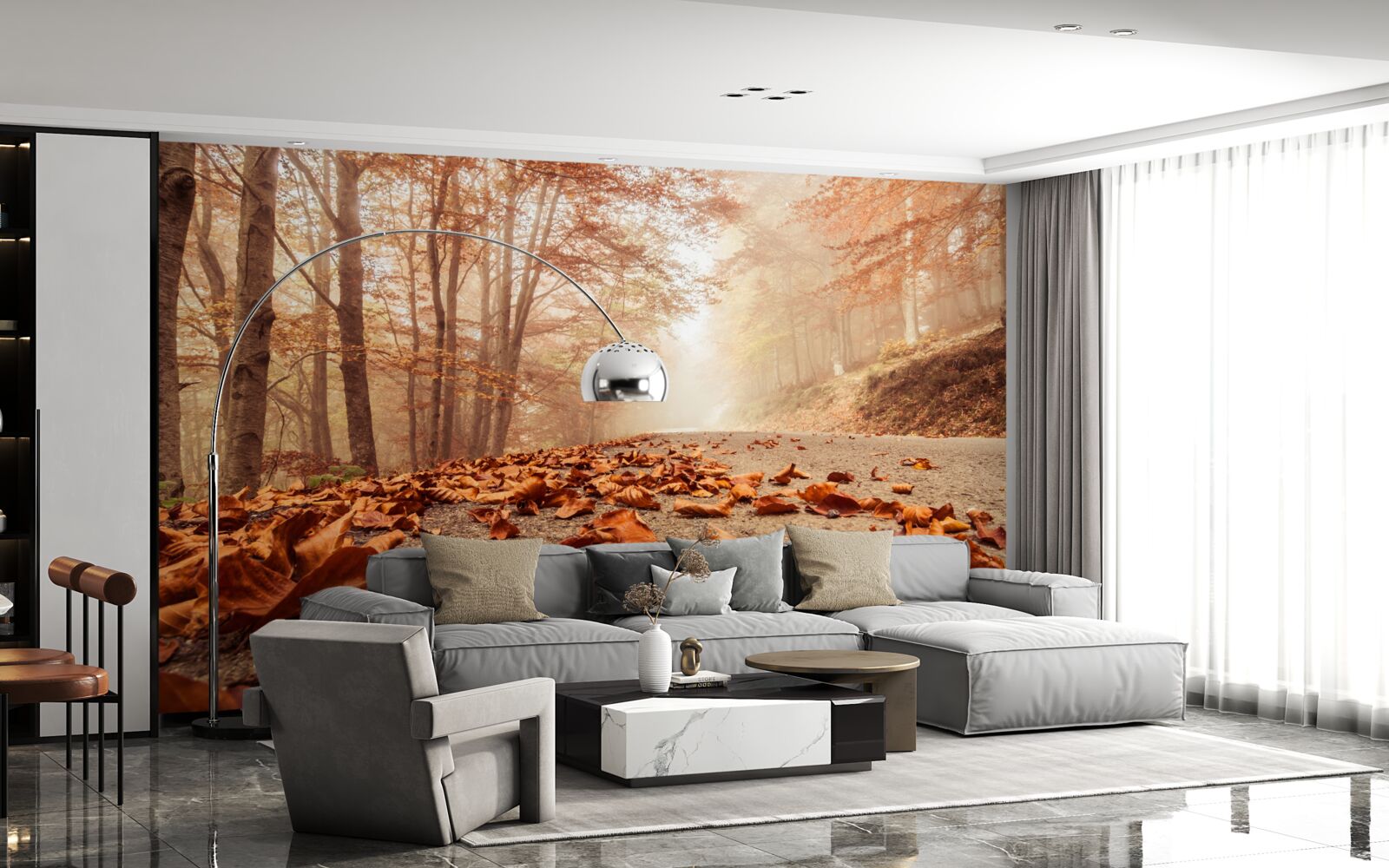 Fototapeta listy ležia ako zlatý koberec