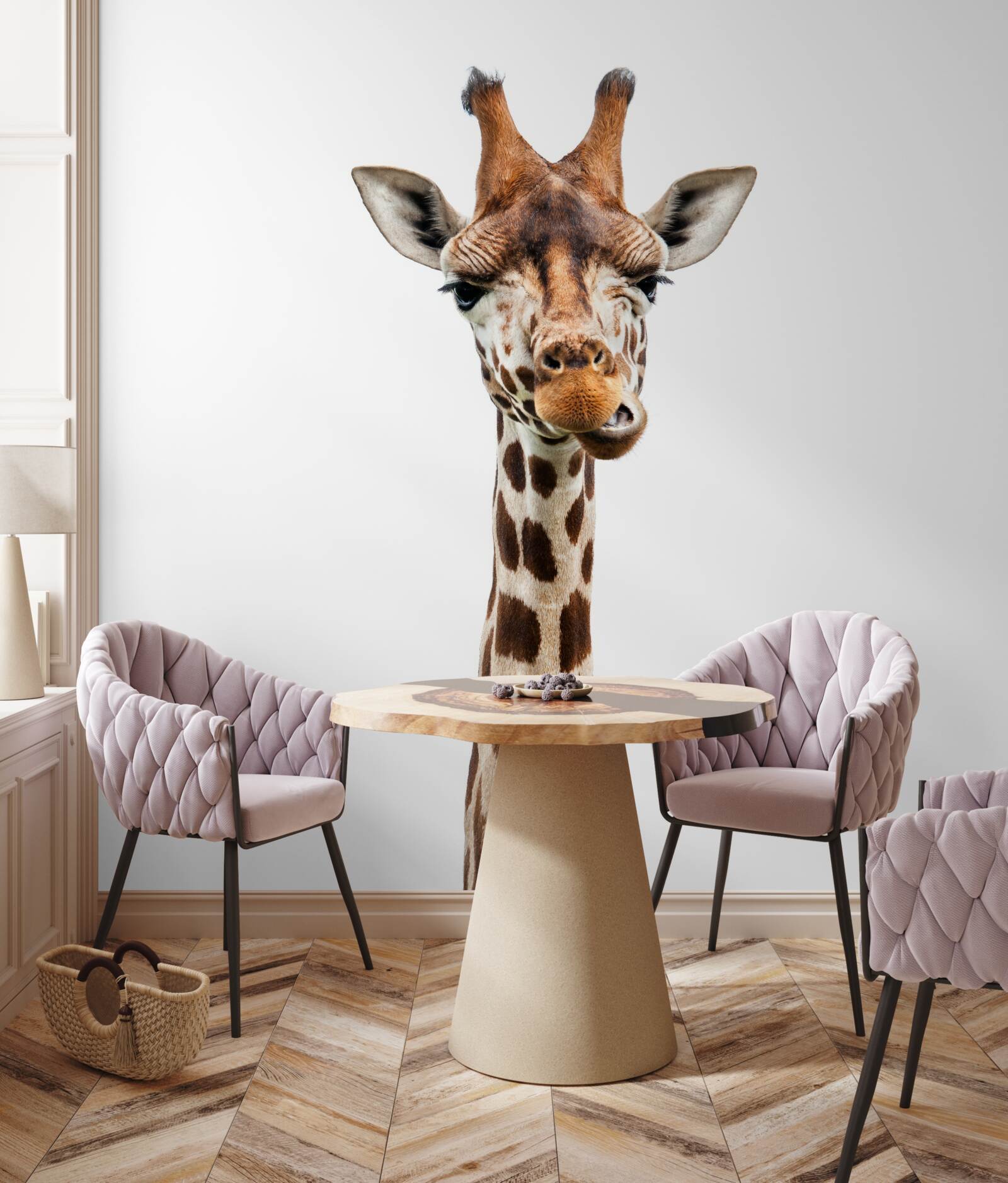 Fototapeta nezvyčajný výraz tváre žirafy