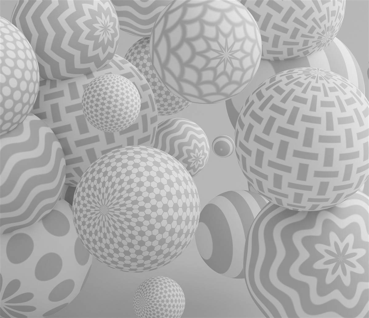 Fototapeta objemové sivé gule