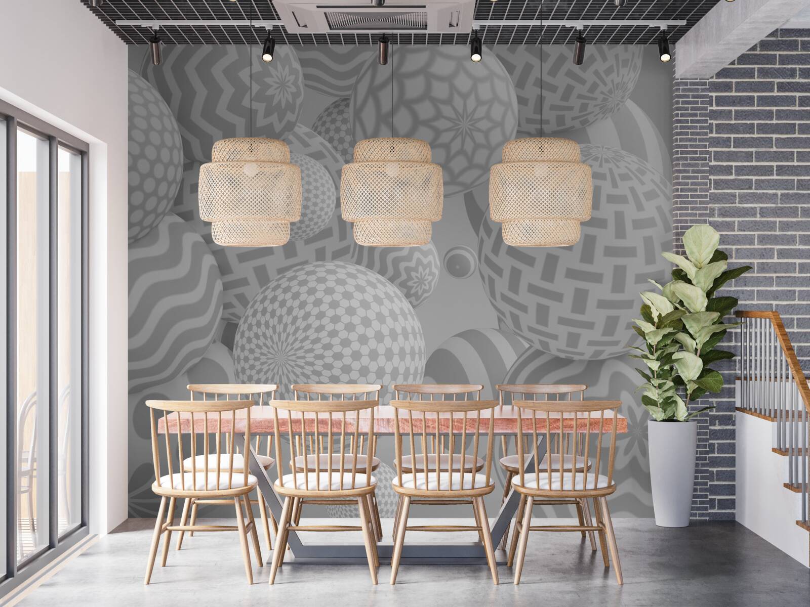 Fototapeta objemové sivé gule