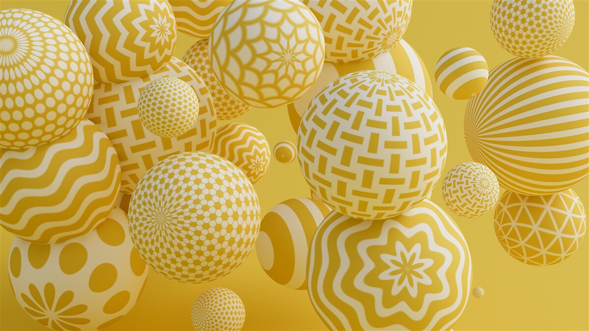 Fototapeta žlté guličky s pruhmi