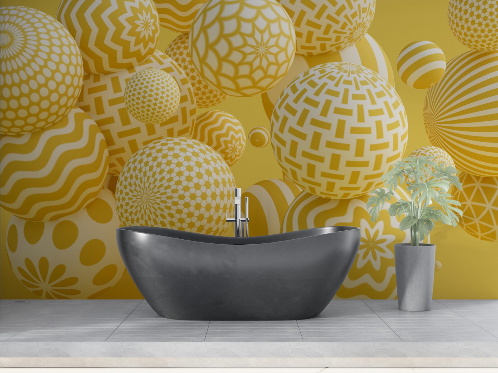 Fototapeta žlté guličky s pruhmi