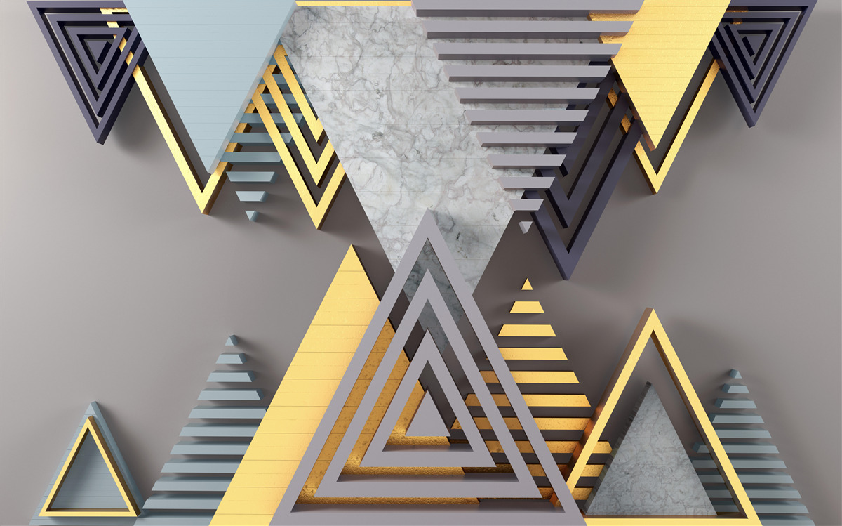 Fototapeta rôzne tvary a farby trojuholníkov