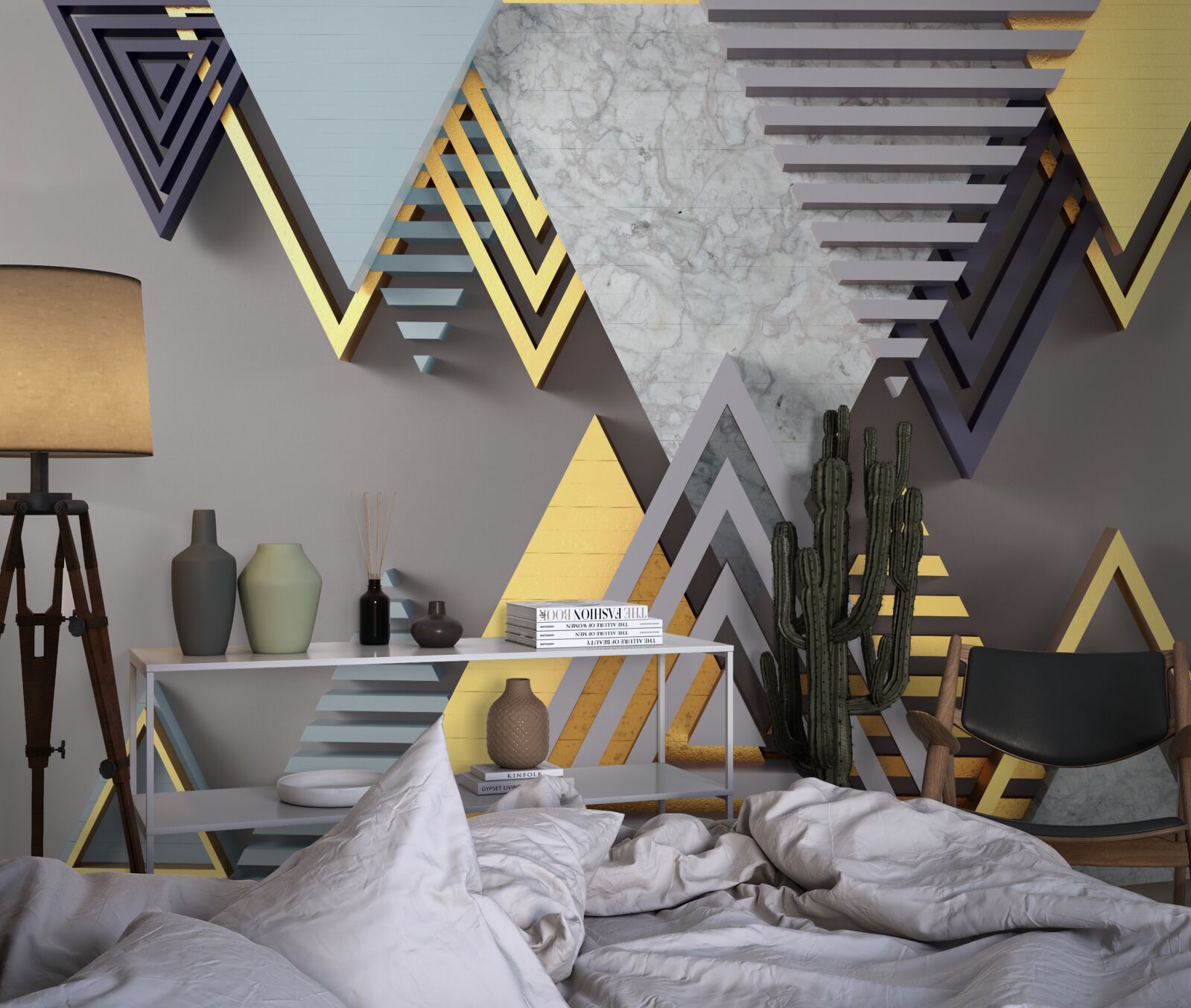 Fototapeta rôzne tvary a farby trojuholníkov